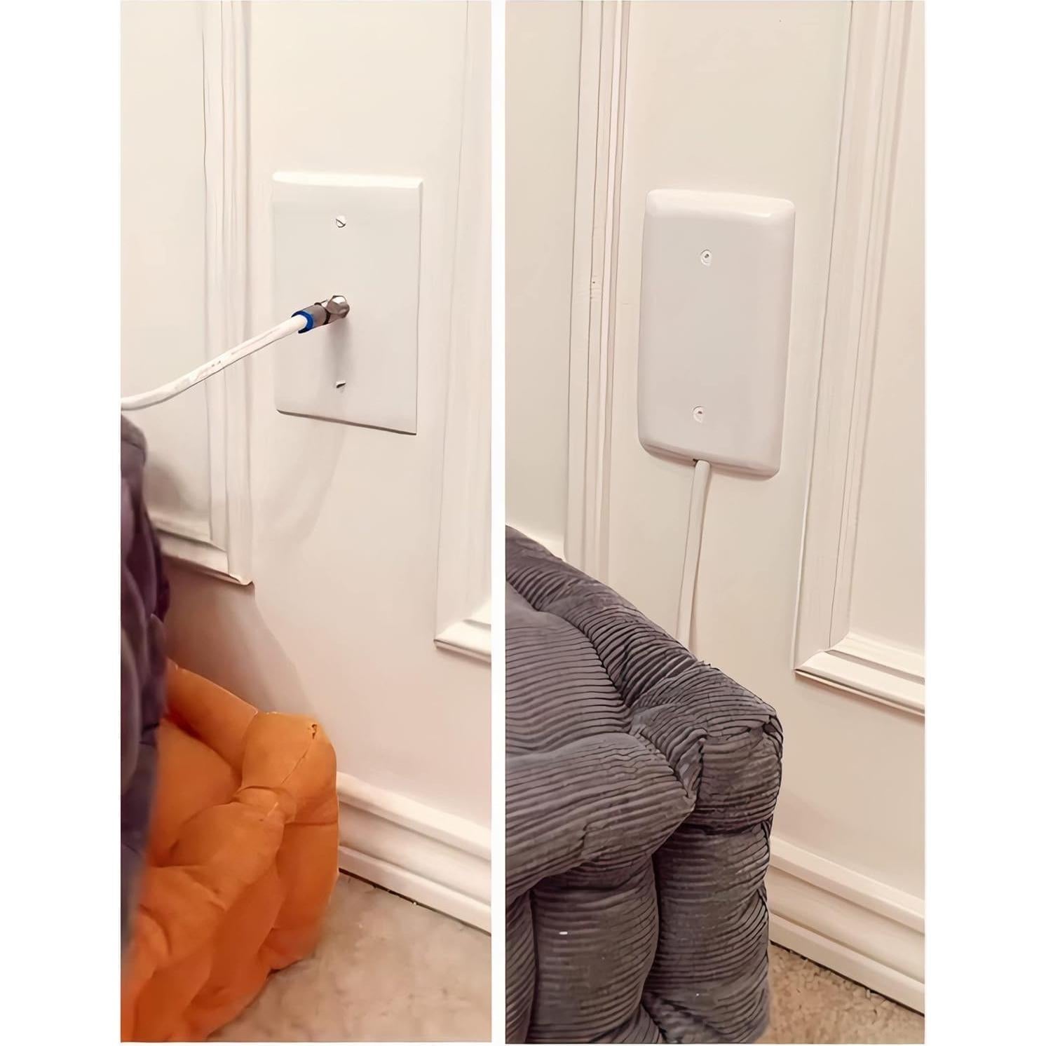 Ocultador de Cables Coaxiales Sleek Socket con Kit Adhesivo