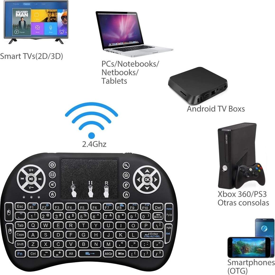 Teclado Inalámbrico BIFANS C11 con Touchpad y Retroiluminación