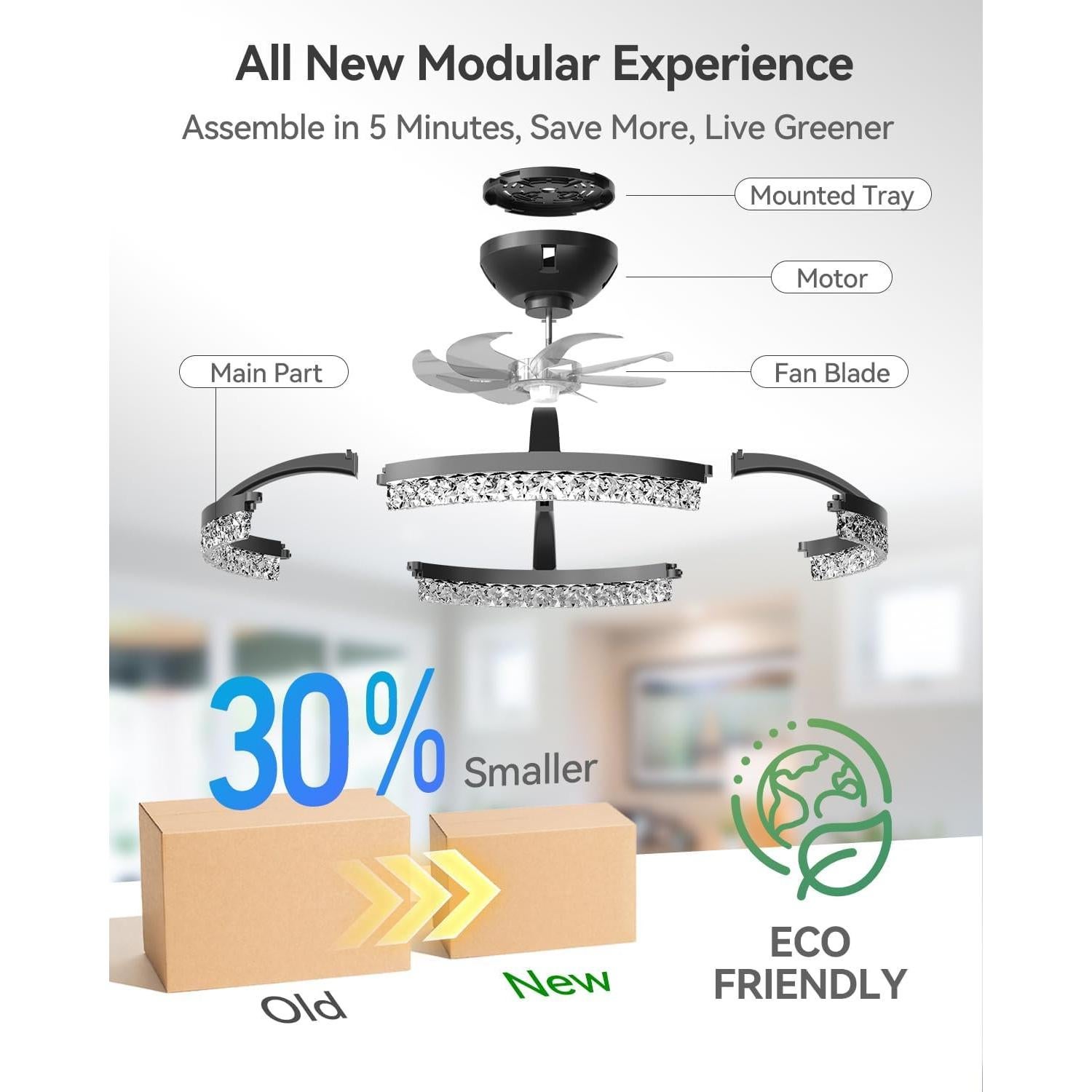 Ventilador de Techo addlon 20" con Luz LED y Control Remoto