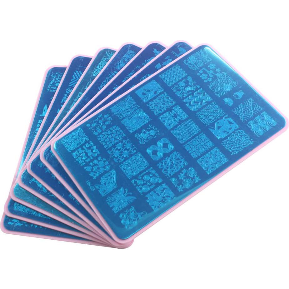 Set de 15 Placas de Estampado de Uñas VNC Rosa 9.5x14.5cm