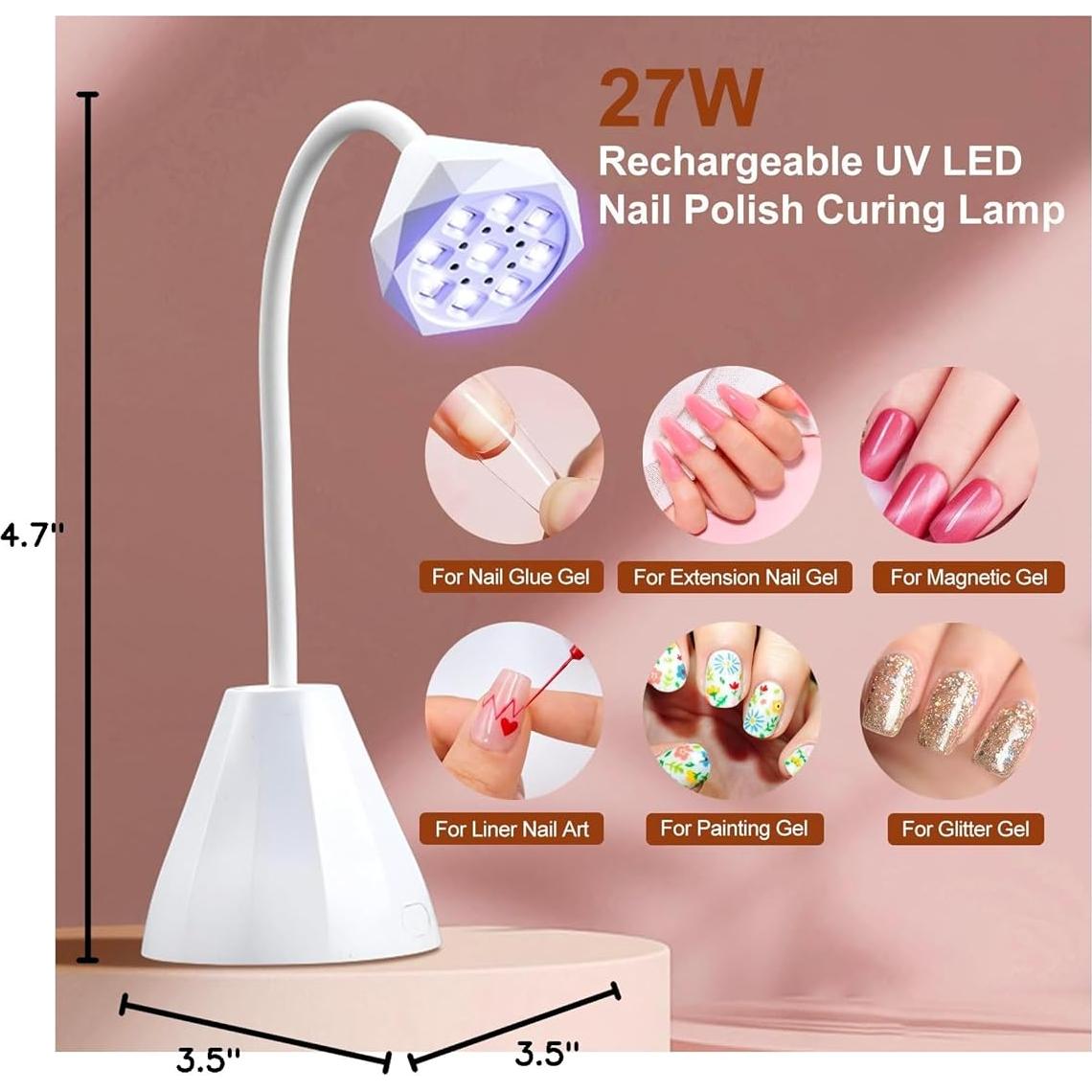 Lámpara de Uñas LED UV Recargable ShineCai M1 27W Portátil