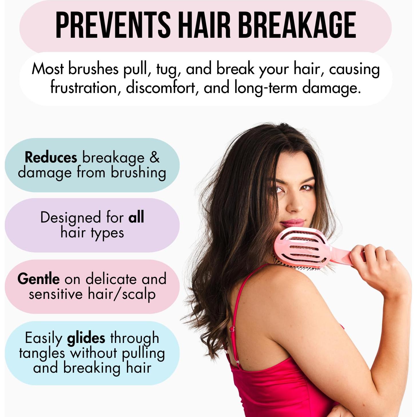 Cepillo Desenredante Ergonómico MOYOKO Negro para Todo Tipo de Cabello