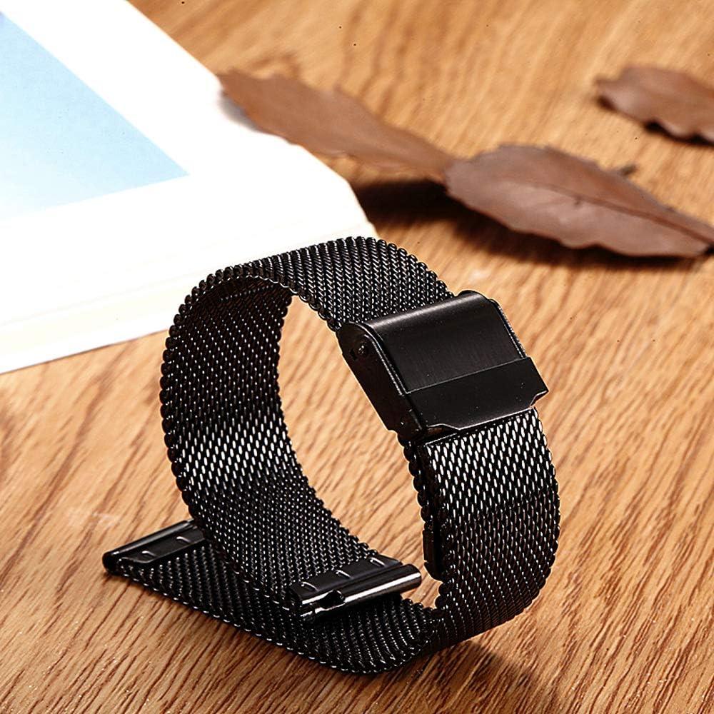 Correa de Reloj de Malla de Acero Inoxidable Moran 18mm Negra