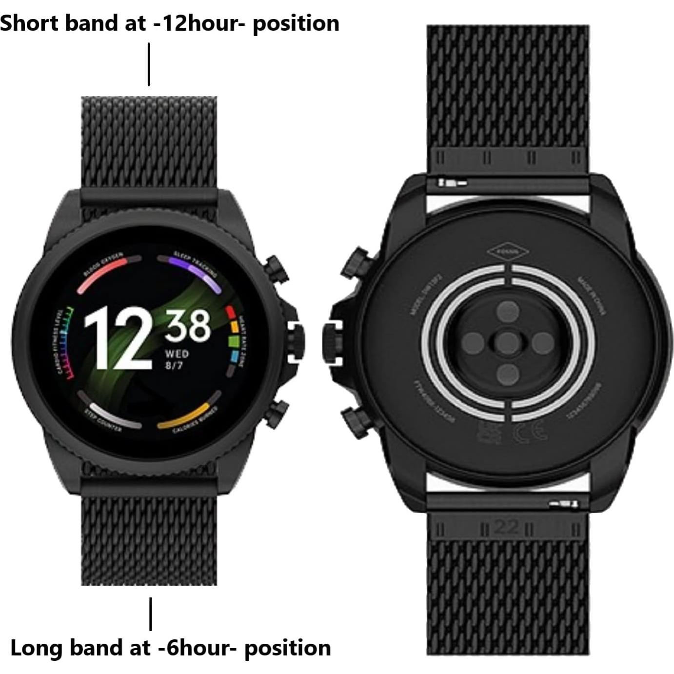 Correa de Reloj de Malla de Acero Inoxidable Moran 18mm Negra