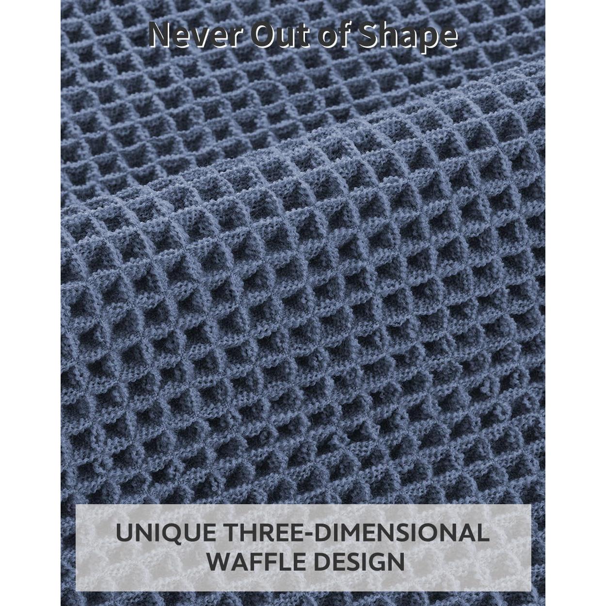 Alfombra de Baño Tchdio Waffle Antideslizante 45x76 cm Azul