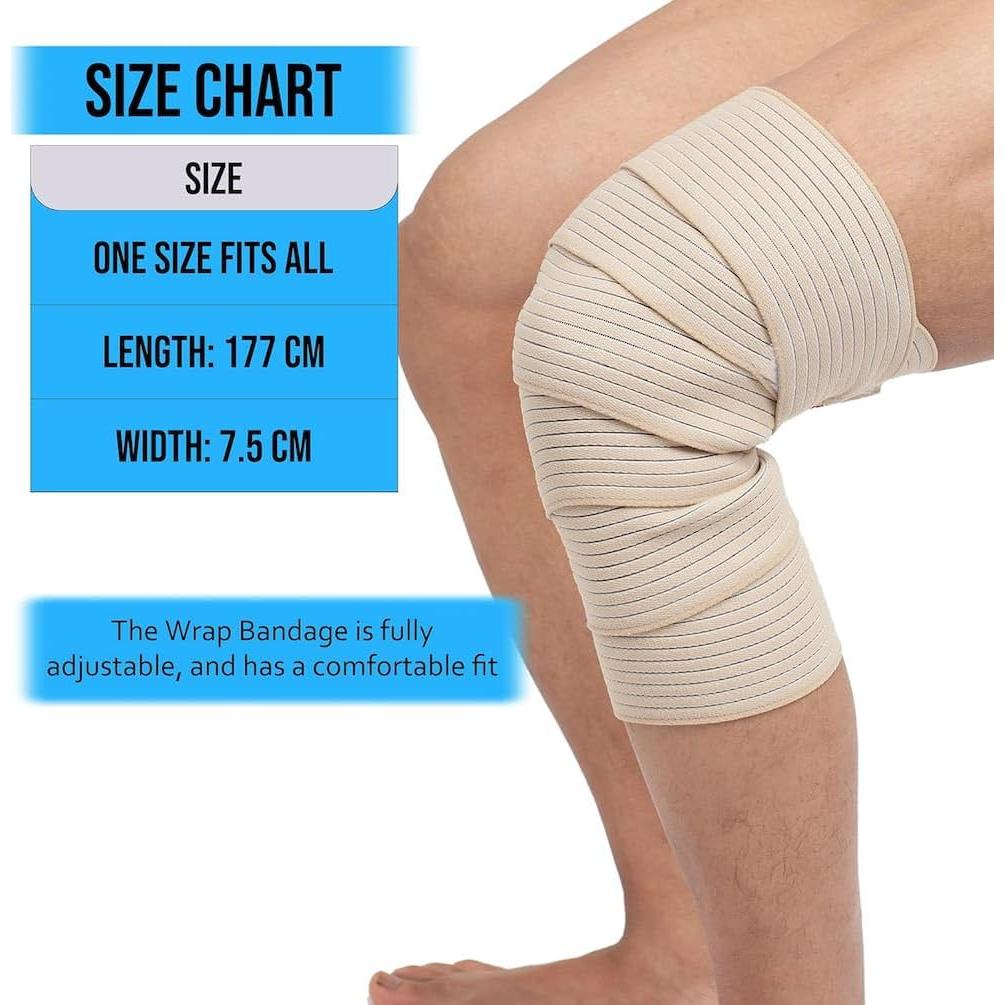 Soporte de Rodilla Elástico YUIHPA 180 cm Beige para Dolor Articular