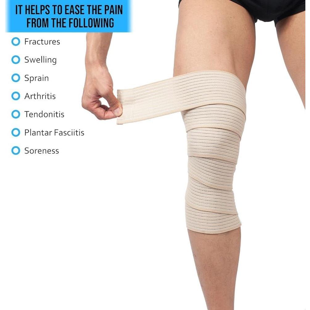 Soporte de Rodilla Elástico YUIHPA 180 cm Beige para Dolor Articular
