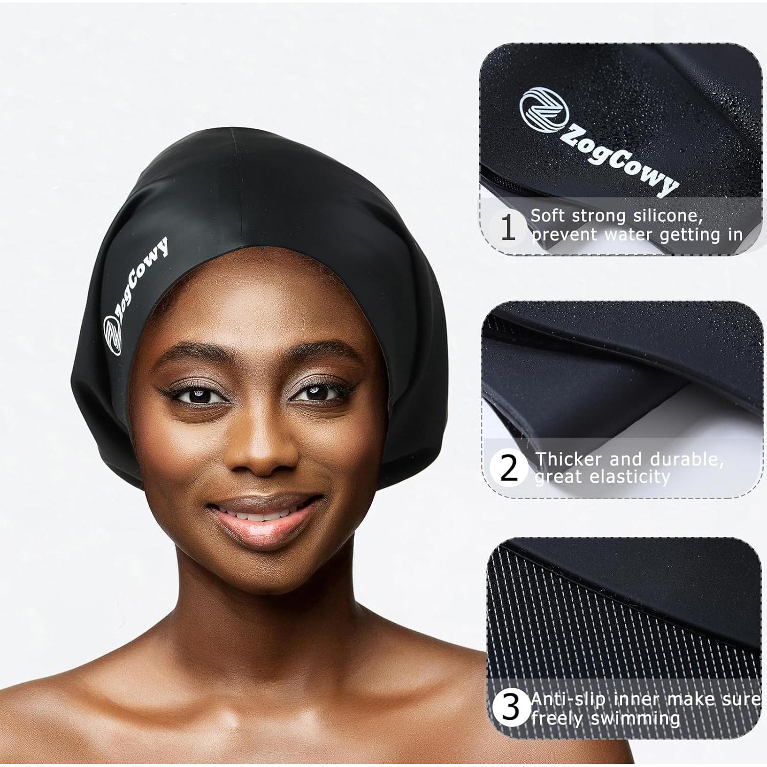 Gorro de Natación Extra Grande ZogCowy para Dreadlocks y Trenzas