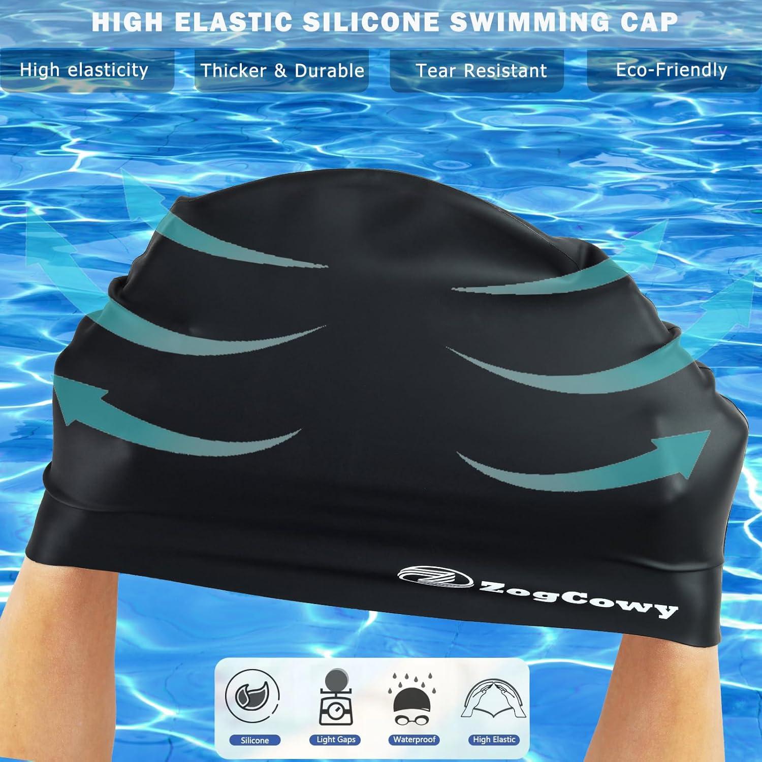 Gorro de Natación Extra Grande ZogCowy para Dreadlocks y Trenzas