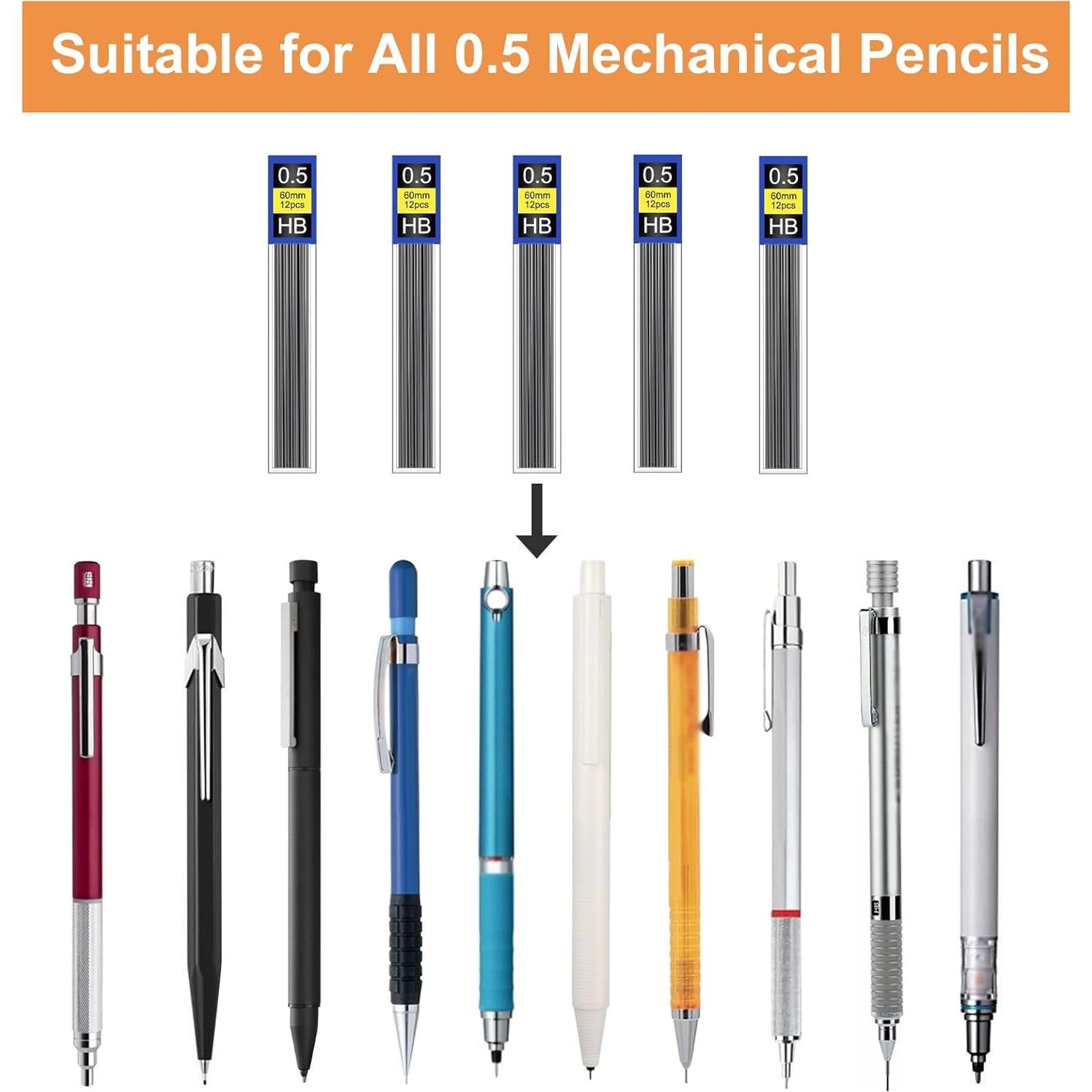 Recargas de Plomo 0.5 mm Morepack - 840 Piezas HB Resistentes