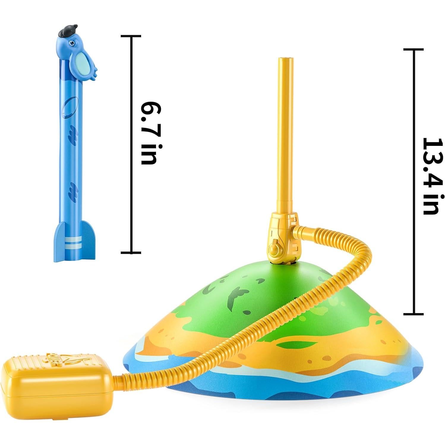 Lanzador de Cohetes Dinosaurio TEMI - 6 Cohetes, 30 m, Juguete Infantil