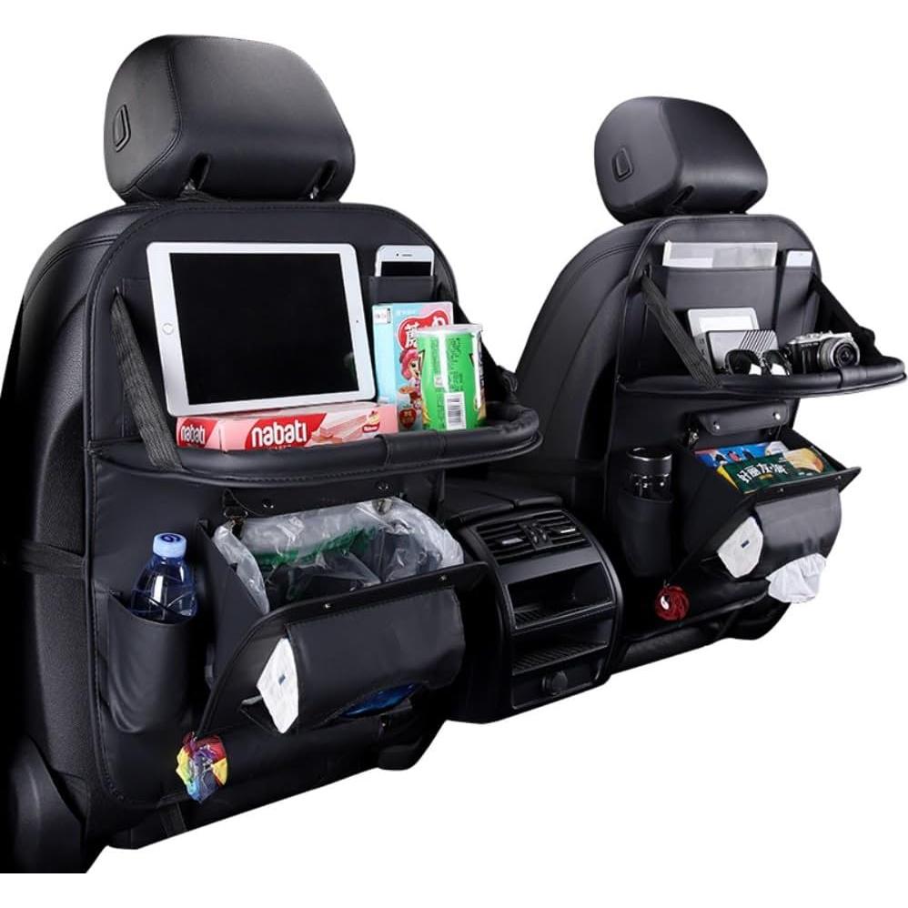 Organizador de Asiento Trasero HURESON con Basurero y Mesa Plegable