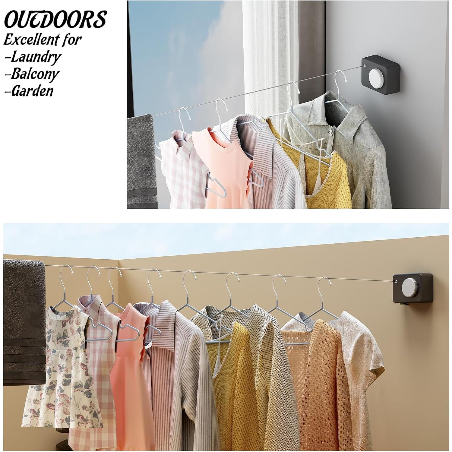 Cuerda de Ropa Retráctil Dancrul 4.2m Alta Resistencia Negra