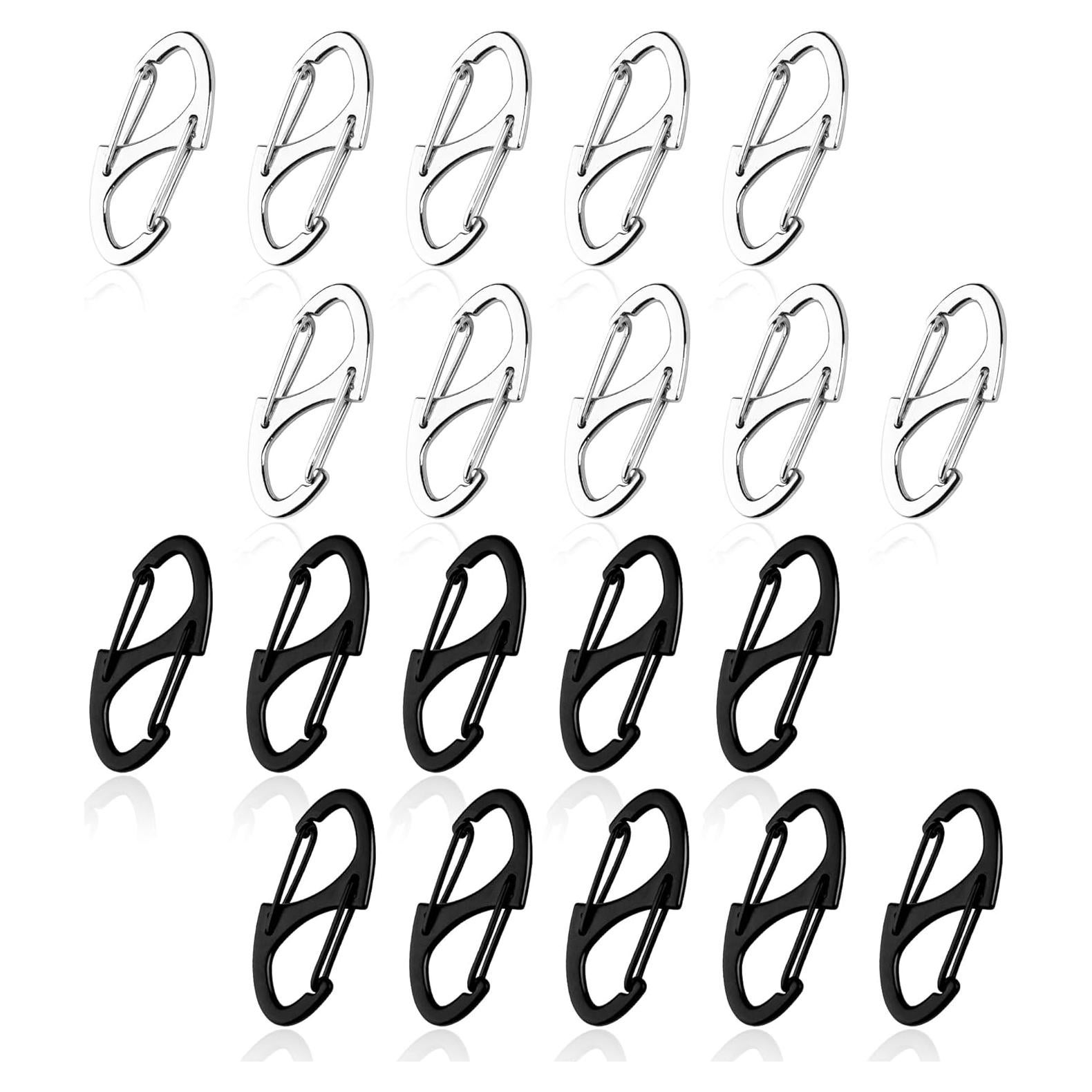 20 Clips de Cremallera Antirrobo Meschett - Plata y Negro