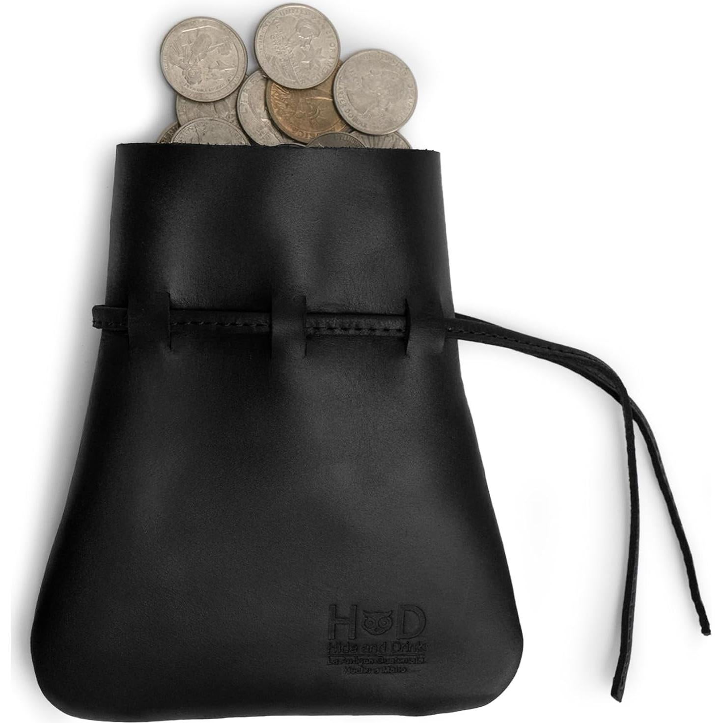 Bolsa de Monedas Medieval Hide & Drink - Cuero de Grano Completo M
