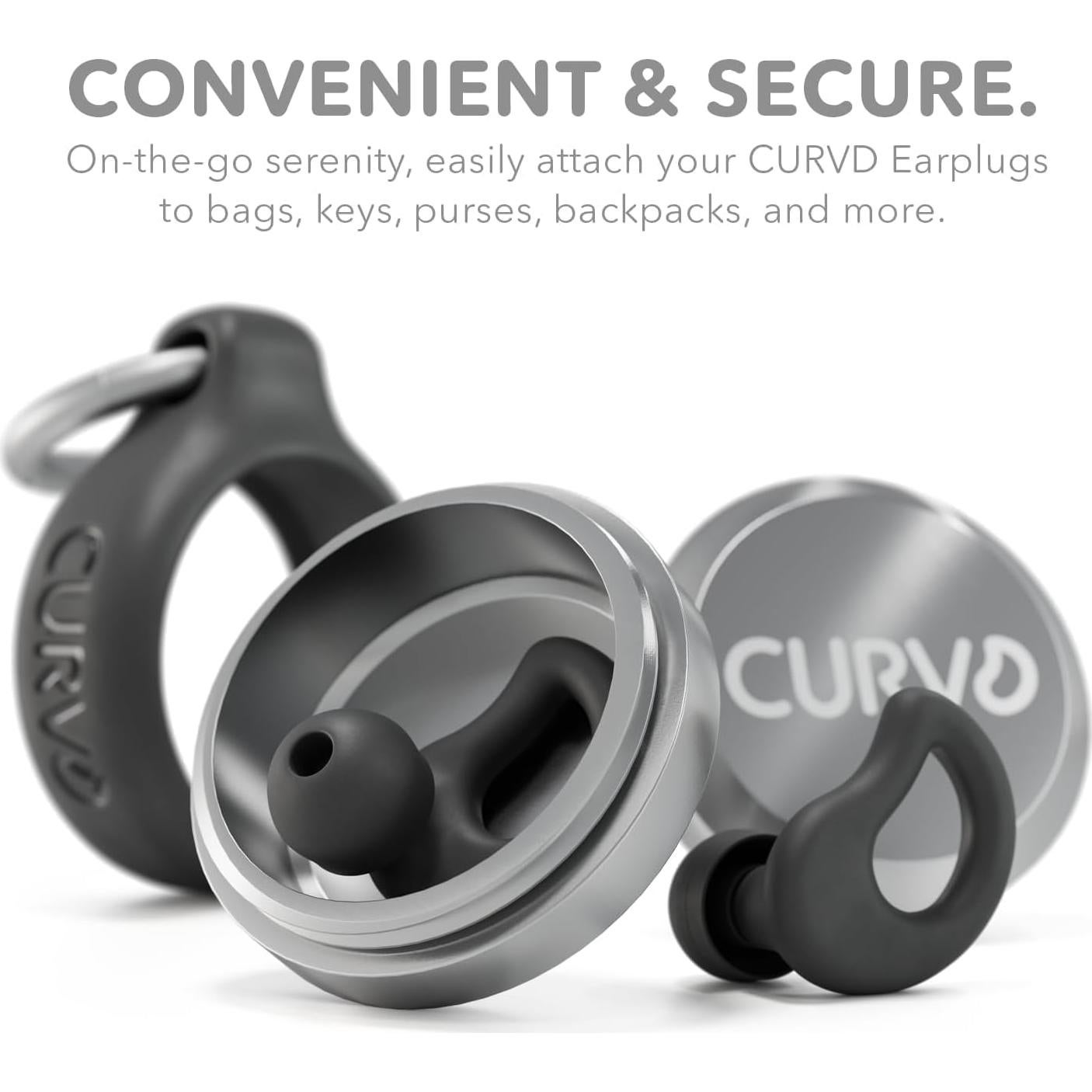 Tapones para Oídos CURVD Reutilizables con Estuche Negro