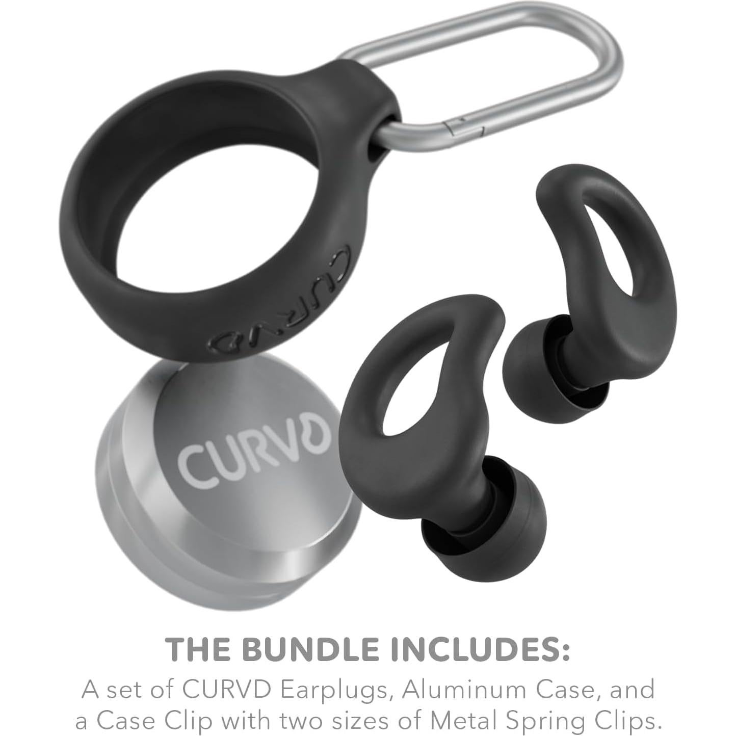 Tapones para Oídos CURVD Reutilizables con Estuche Negro