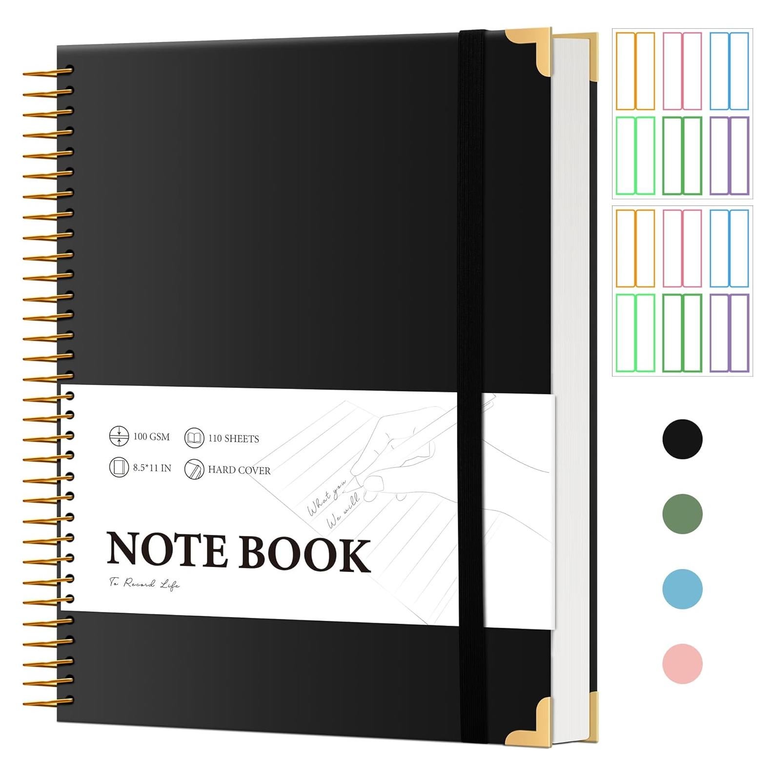 Cuaderno Espiral Tapa Dura A4 FLYING EAGLE Negro 200 Páginas