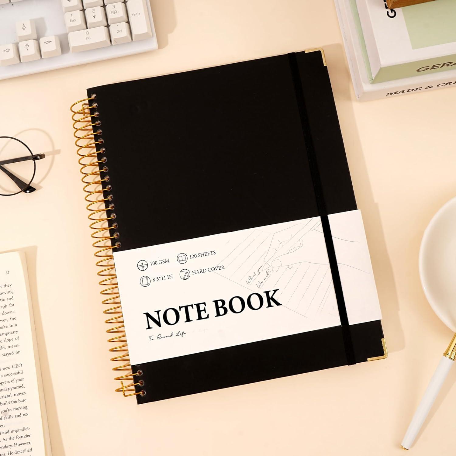 Cuaderno Espiral Tapa Dura A4 FLYING EAGLE Negro 200 Páginas