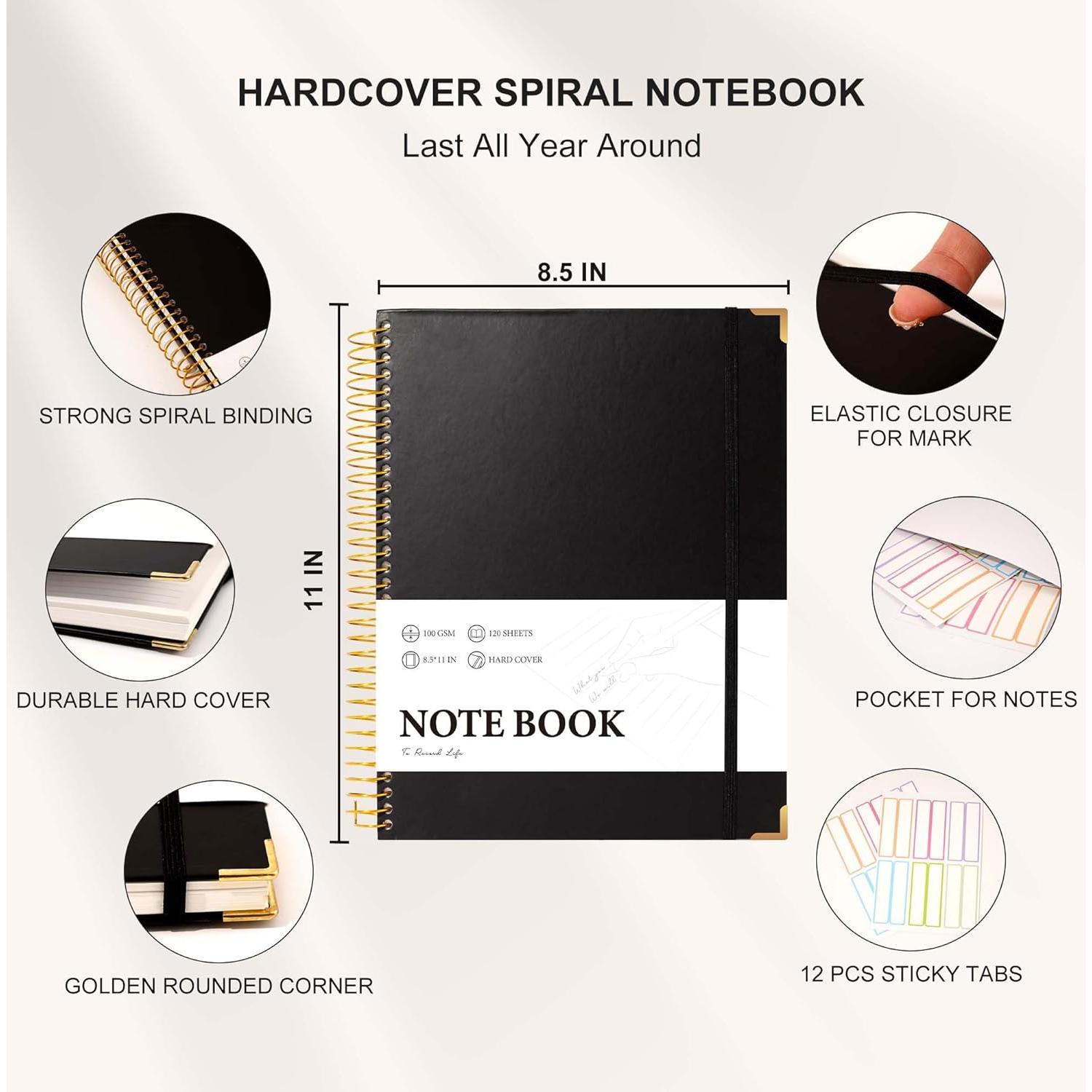 Cuaderno Espiral Tapa Dura A4 FLYING EAGLE Negro 200 Páginas