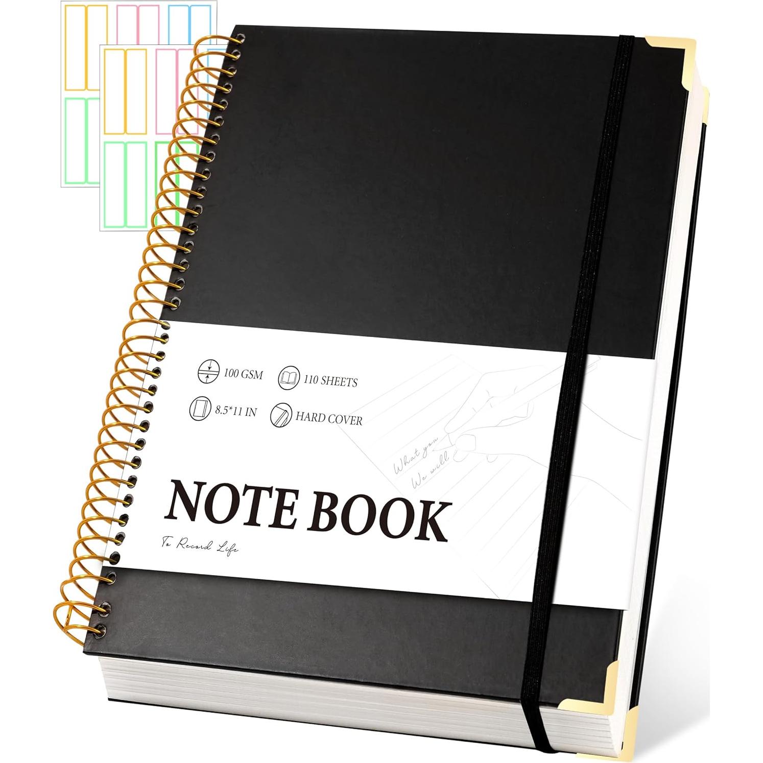 Cuaderno Espiral Tapa Dura A4 FLYING EAGLE Negro 200 Páginas