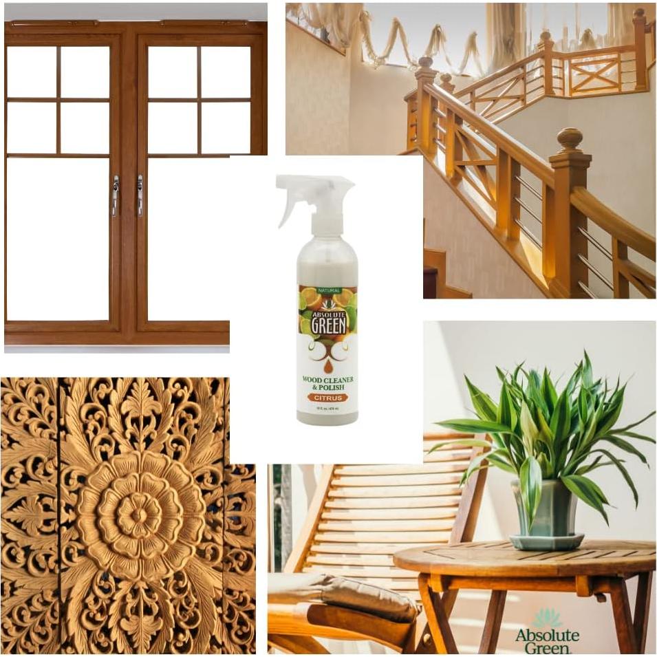 Limpiador y Pulidor de Madera Absolute Green 0.47 L Cítricos
