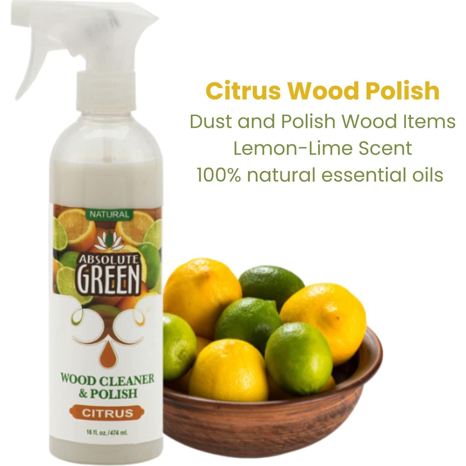 Limpiador y Pulidor de Madera Absolute Green 0.47 L Cítricos