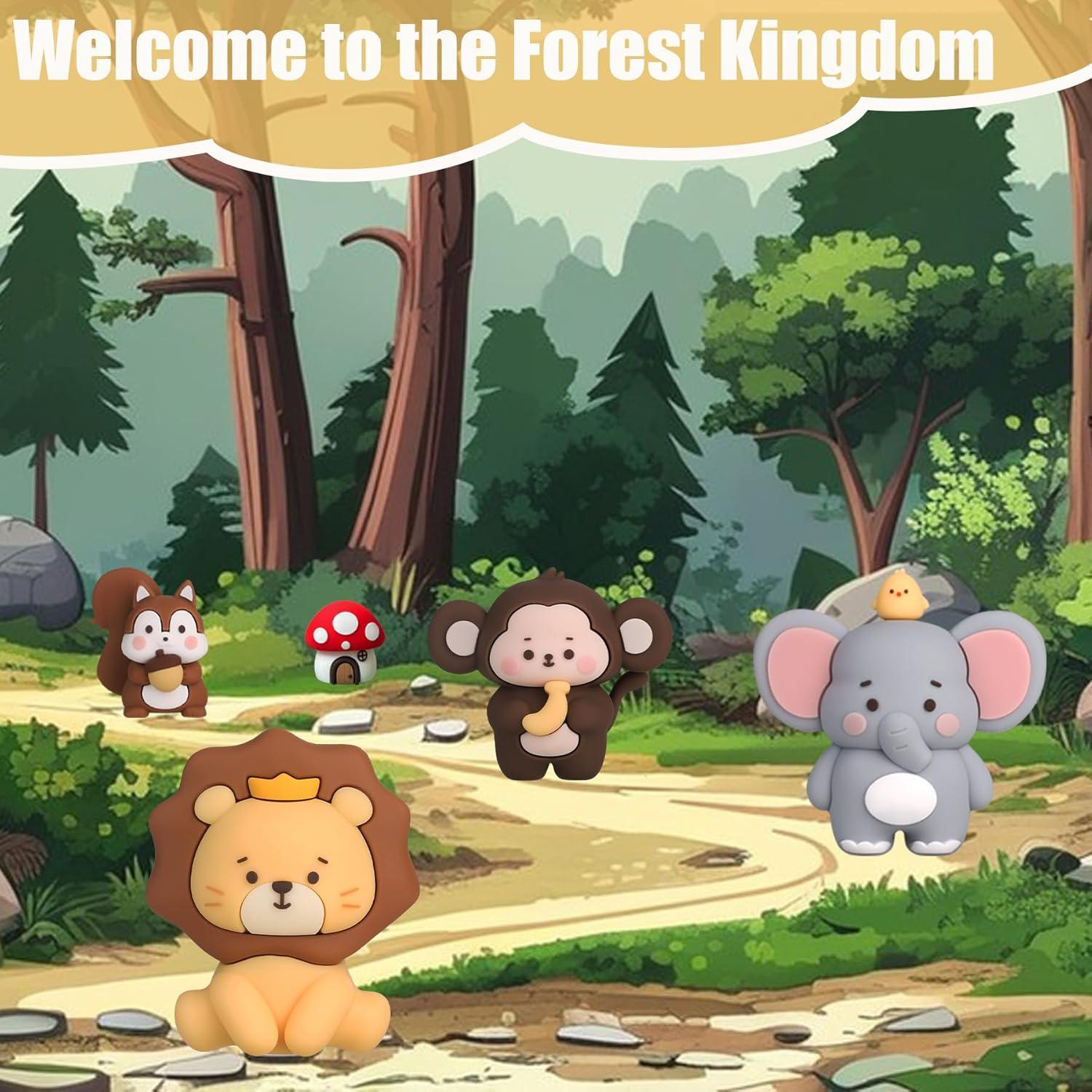 26 Piezas Decoraciones de Pastel Safari SAYHALO - Animales y Hojas