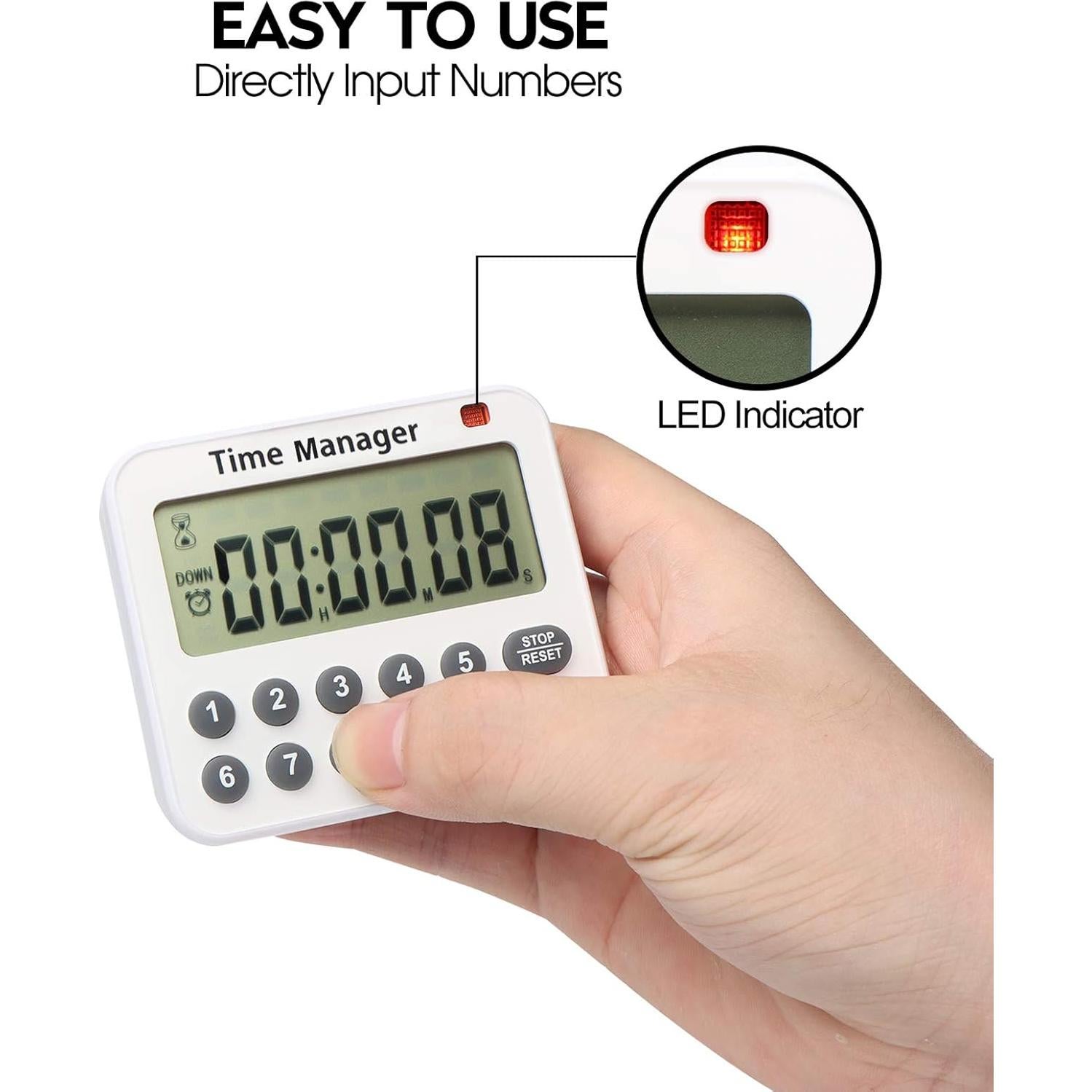 Temporizador de Cocina Digital AIMILAR - Alarma Fuerte, 99h