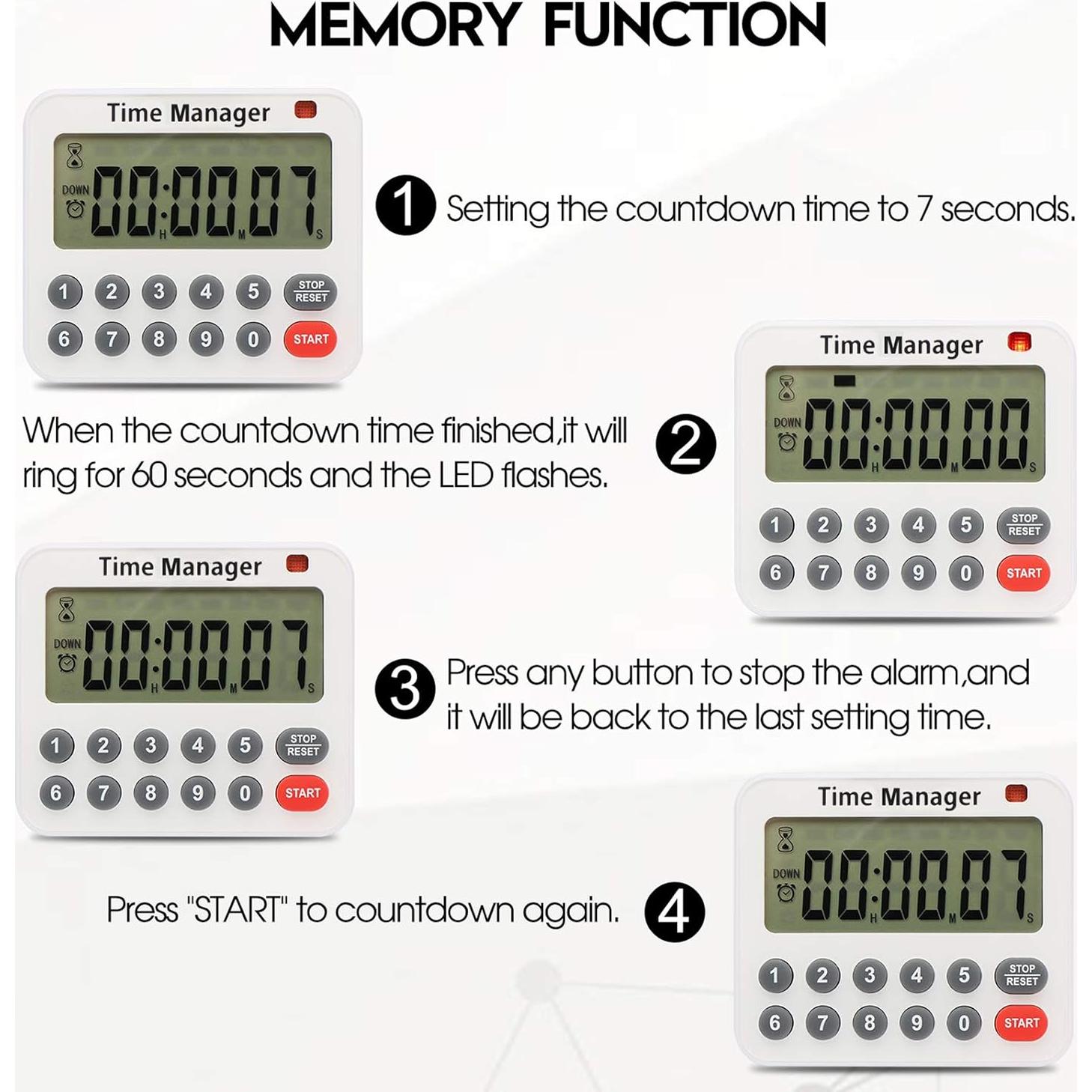 Temporizador de Cocina Digital AIMILAR - Alarma Fuerte, 99h