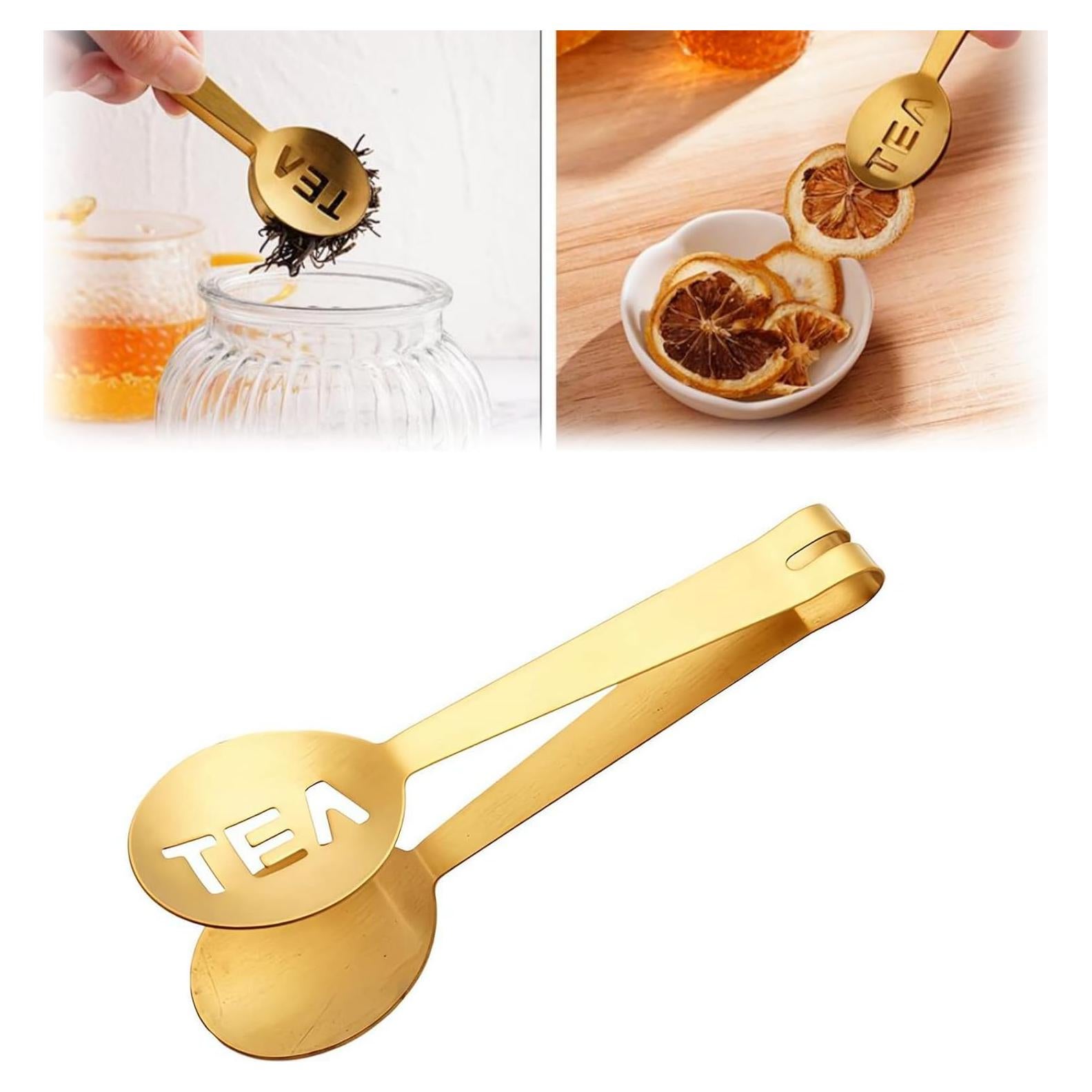 Tea Bag Squeezer Tongs,1/2PCS Stainless Steel Tea Bag Squeezer Clip,Tea Bag Holder Tea Tongs Strainer Clip Spoon for Gripping Tea Bags Ice Sugar Cubes,Tea Accessories for Tea Lovers