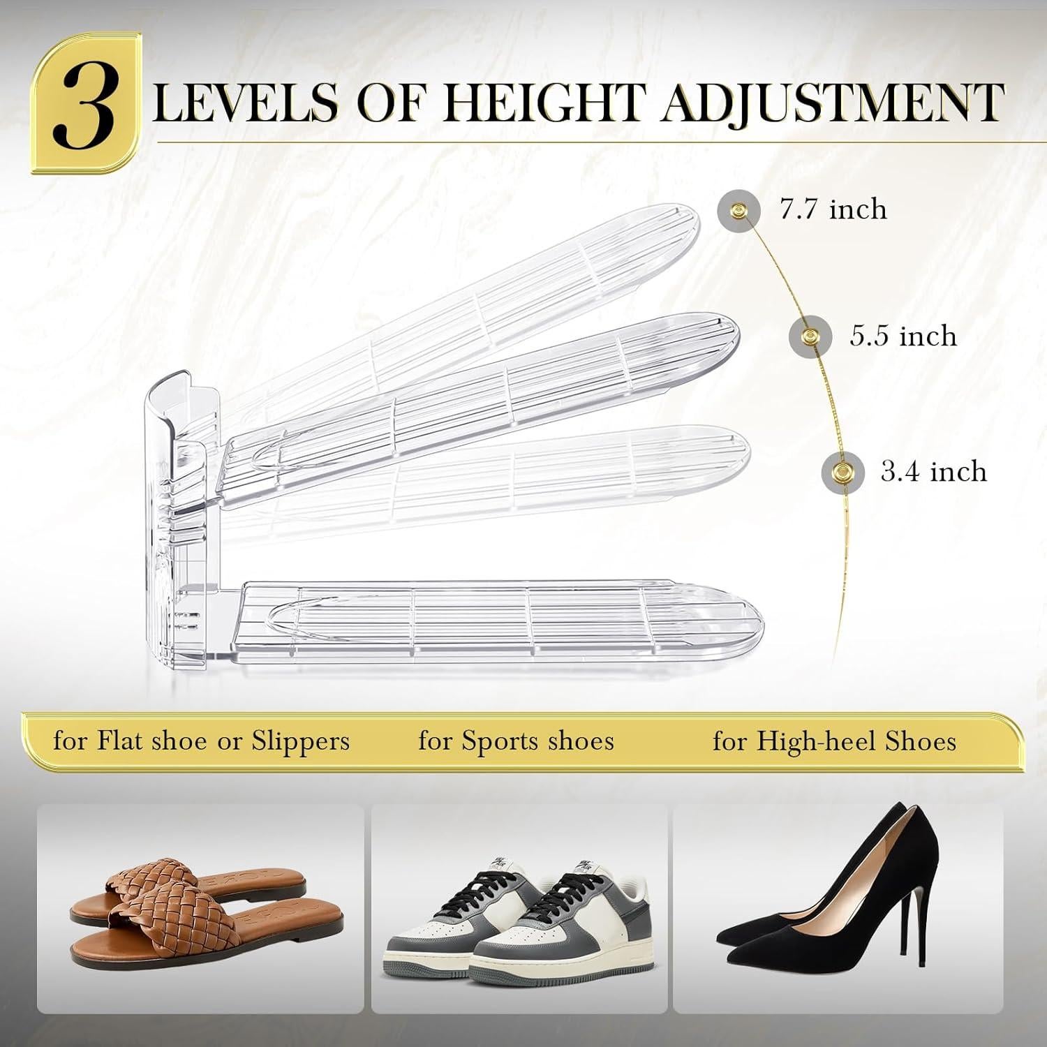 Organizador de Zapatos 10 Pack Tgzwme - Apiladores Ajustables