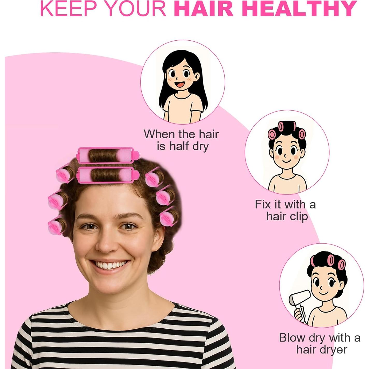 60 Rulos de Espuma Amzpus para Cabello - Suaves y Duraderos