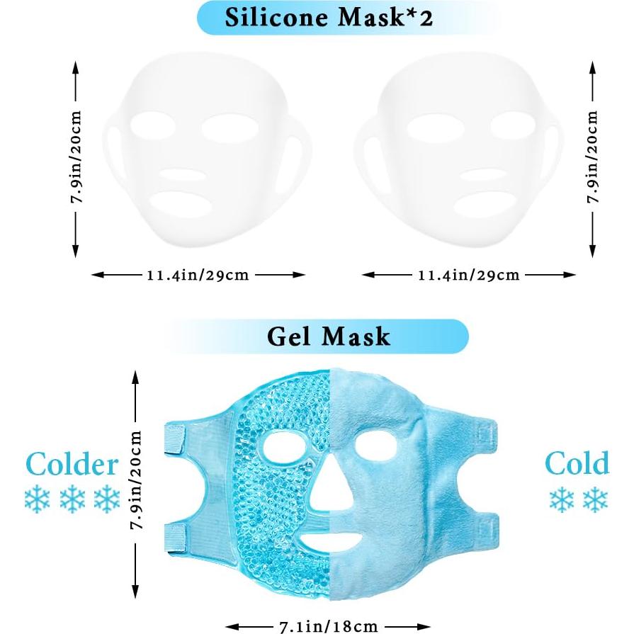 Set de Cuidado Facial: Máscara de Gel y Fundas de Silicona