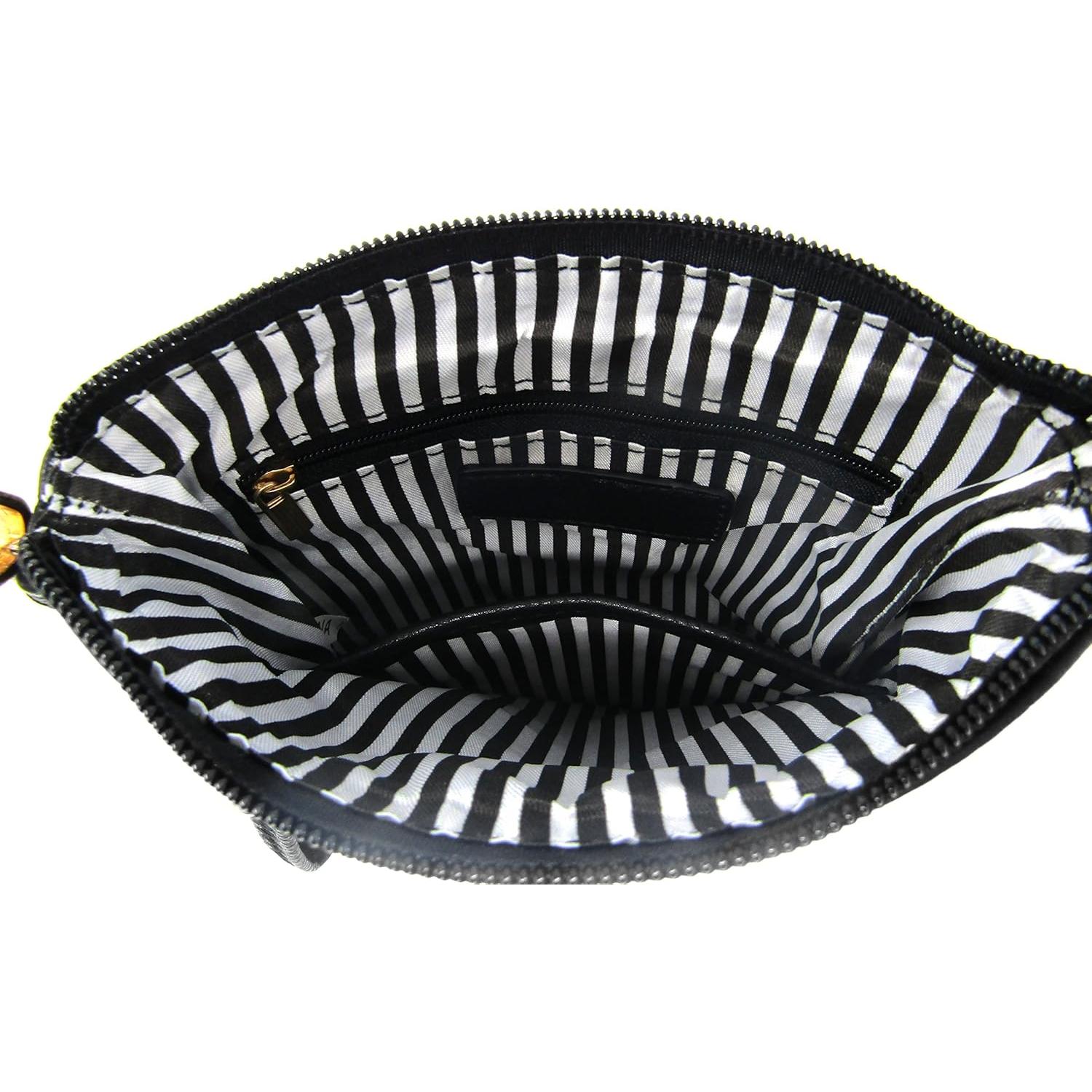 Bolso Cruzado Pequeño Solene para Mujeres - Negro, Múltiples Bolsillos