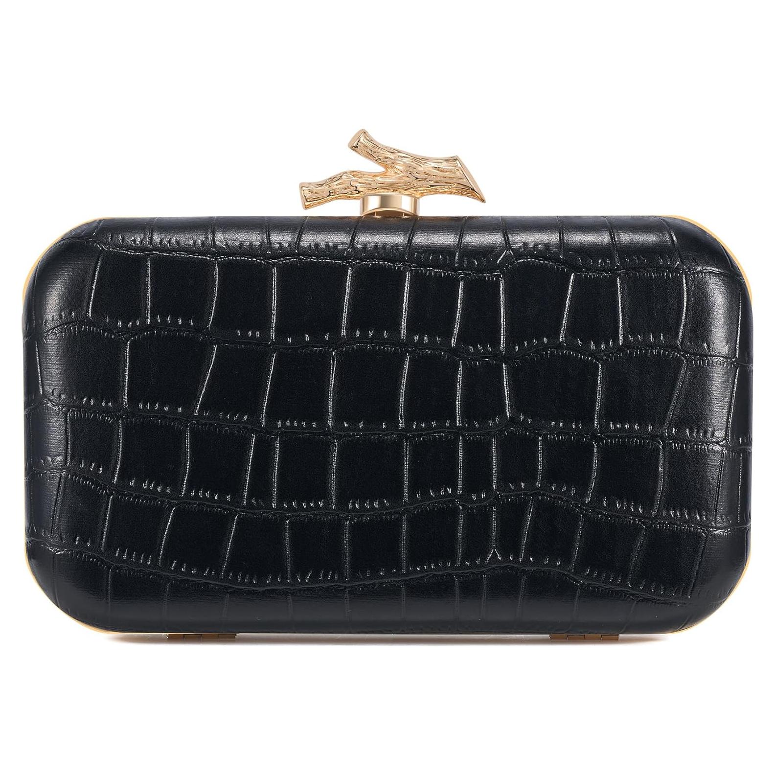 Bolso de Mano Chic CHUNLI para Mujeres Negro Cocodrilo