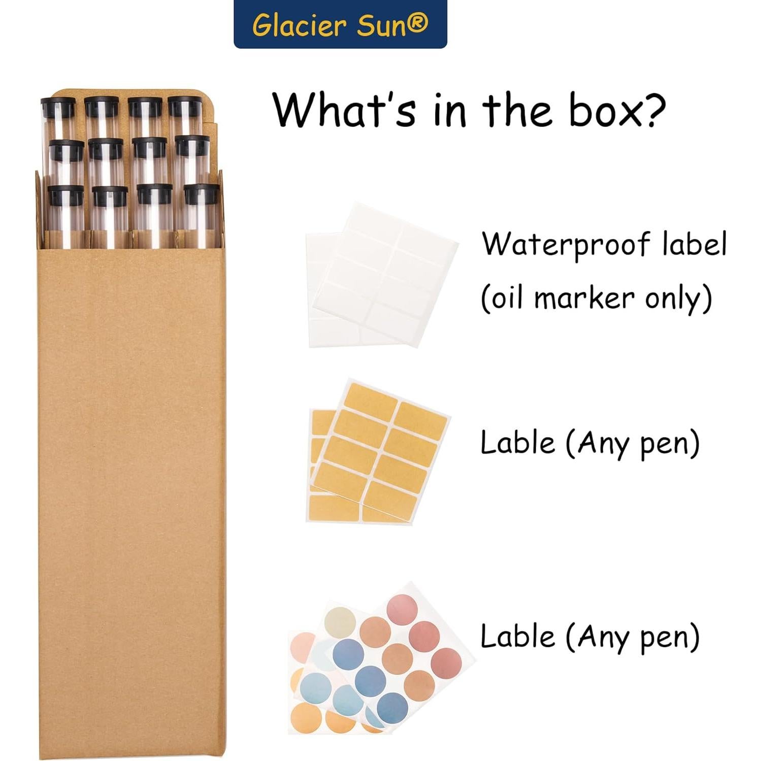 Tubo plástico transparente Glacier Sun 12 unidades para incienso