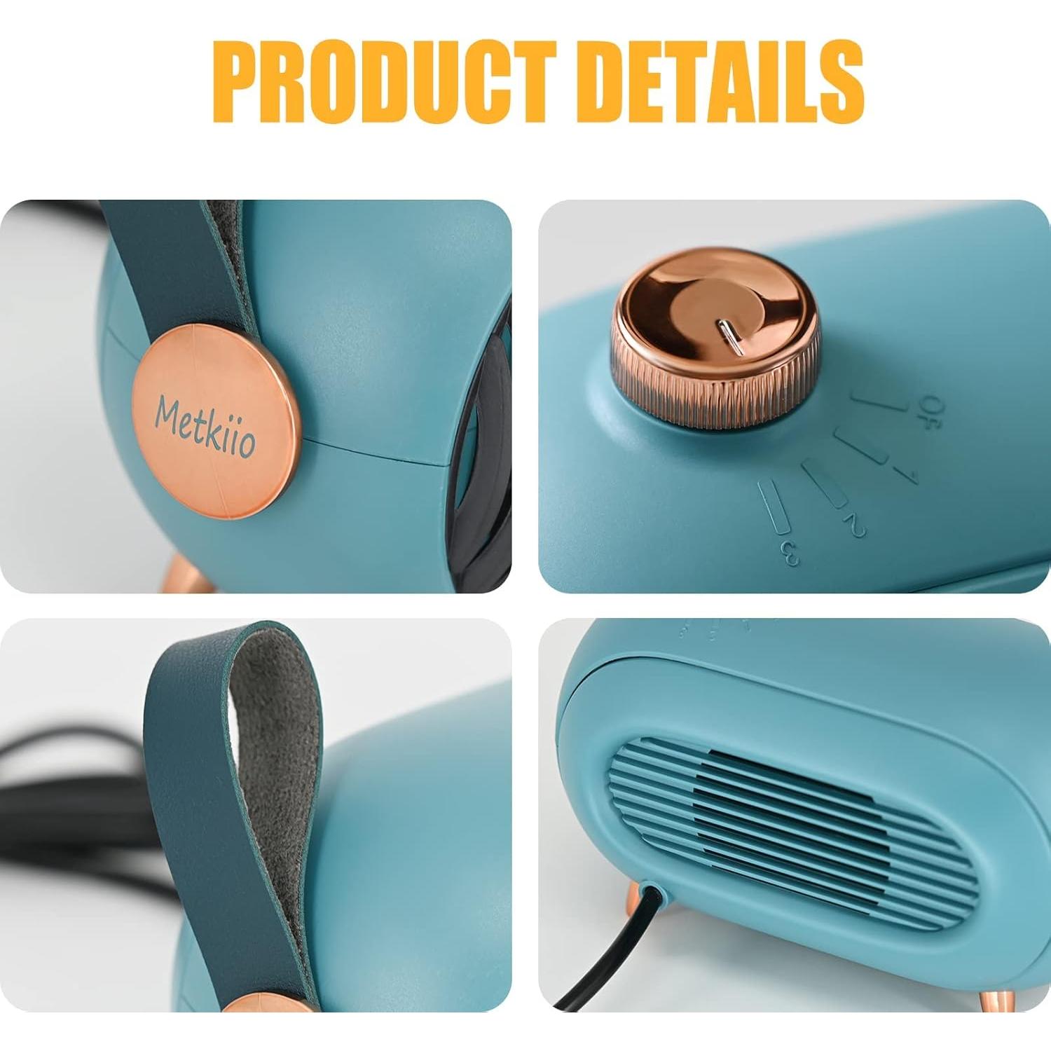 Calentador Eléctrico Portátil Metkiio N301 Verde 900W