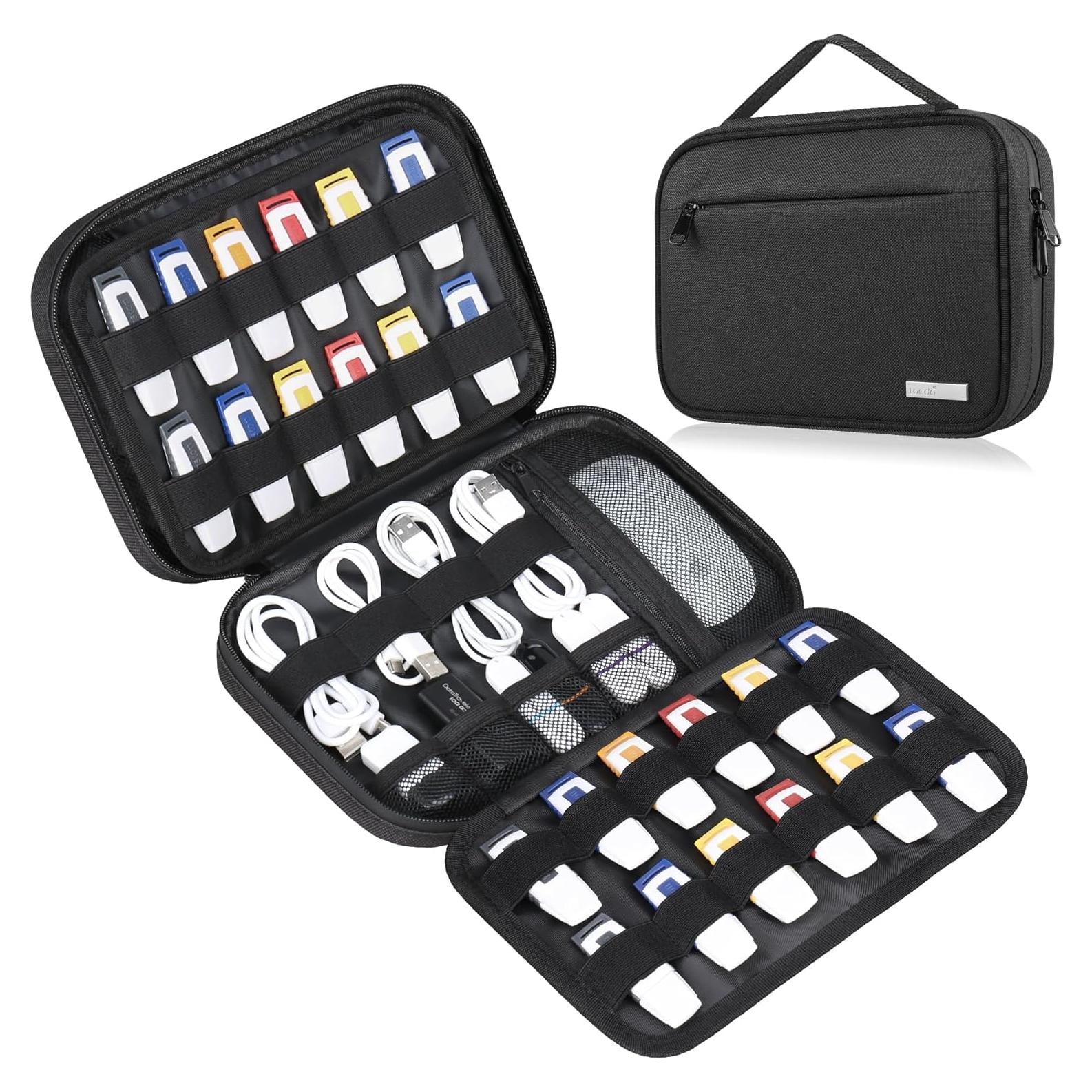 Funda Organizador Lacdo para USB Flash Drive Negro 54 Unidades