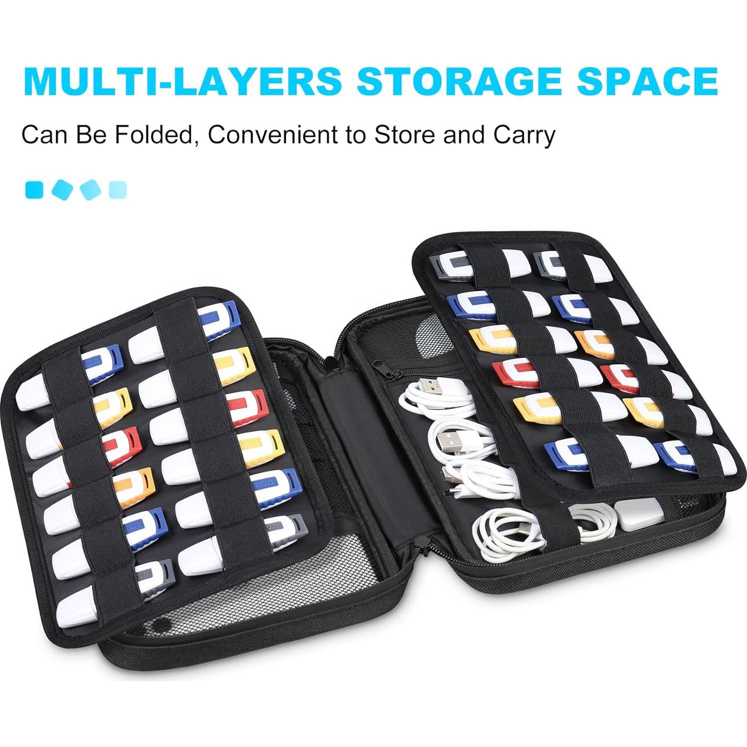 Funda Organizador Lacdo para USB Flash Drive Negro 54 Unidades