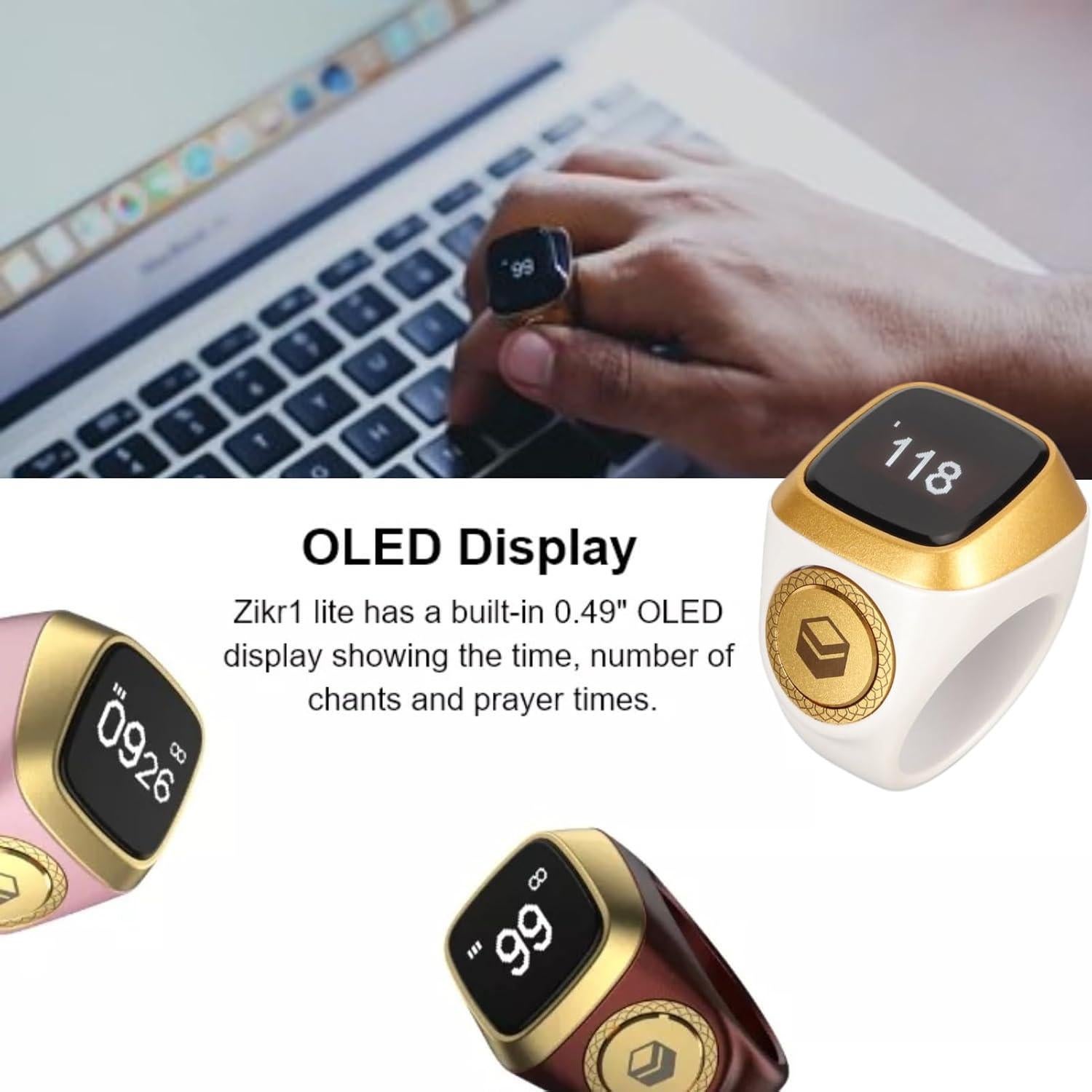 Contador Electrónico Bluetooth Diyeeni 0.49in Blanco