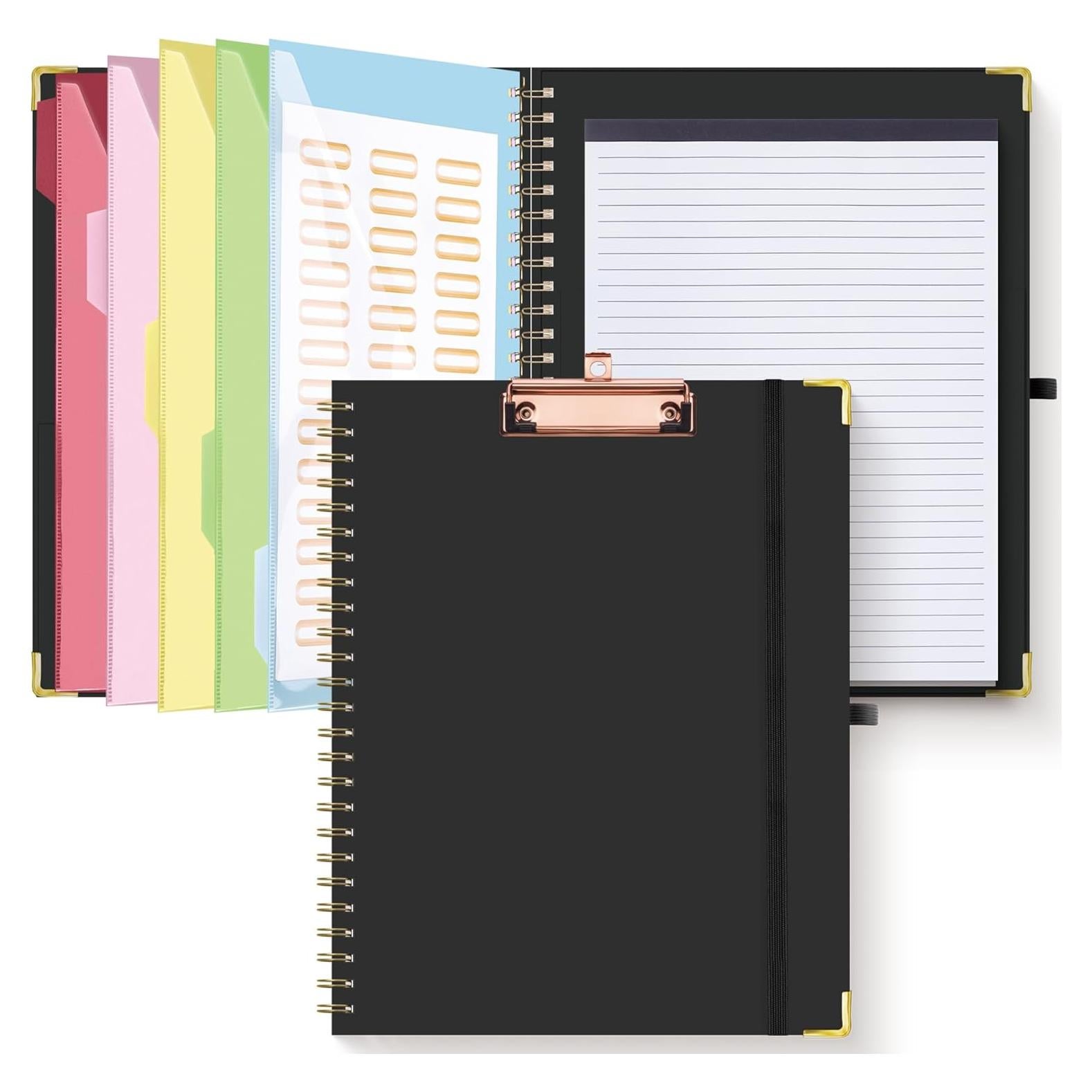 Carpeta con Portapapeles HAUTOCO A4 Refillable 5 Divisores Negro