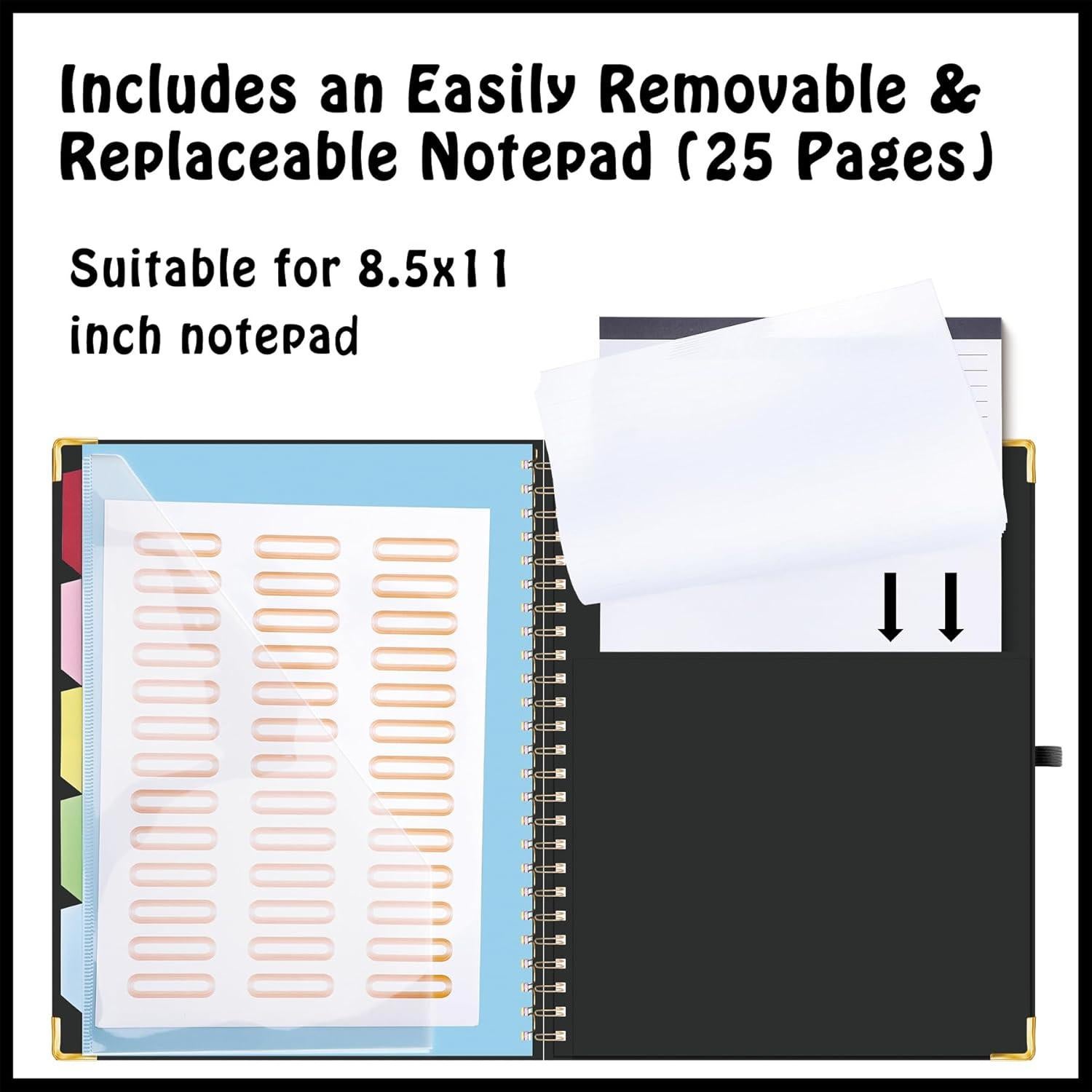 Carpeta con Portapapeles HAUTOCO A4 Refillable 5 Divisores Negro