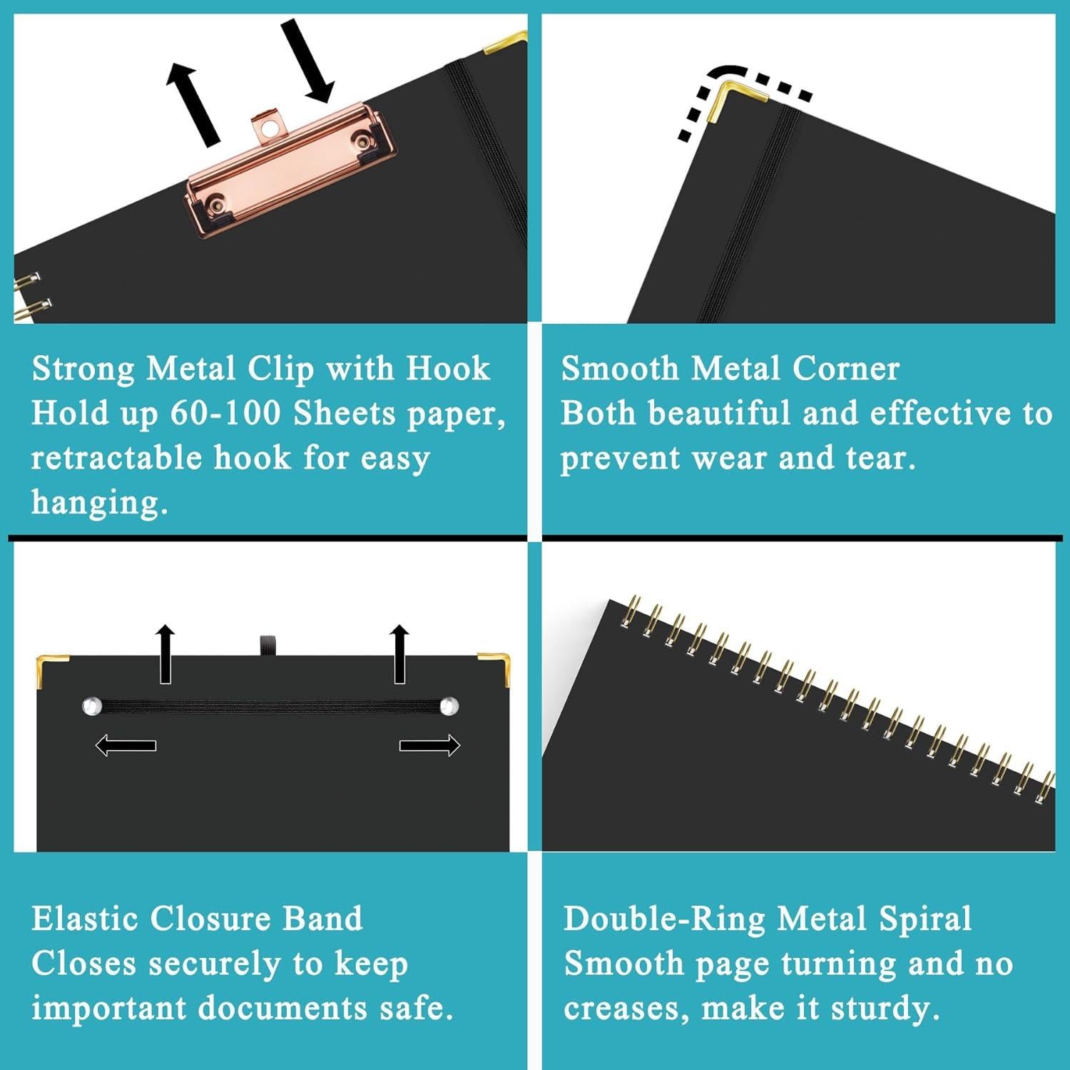 Carpeta con Portapapeles HAUTOCO A4 Refillable 5 Divisores Negro