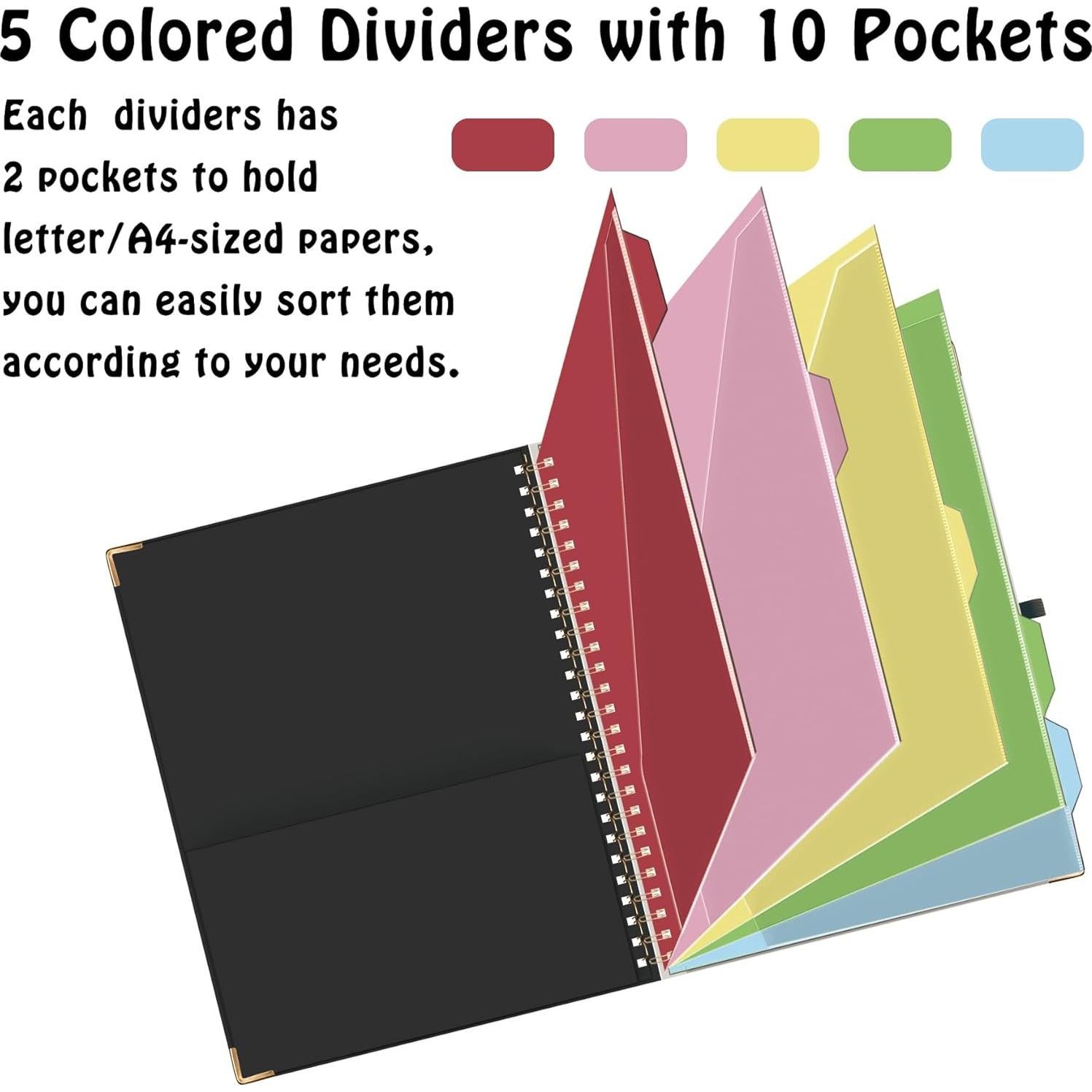 Carpeta con Portapapeles HAUTOCO A4 Refillable 5 Divisores Negro