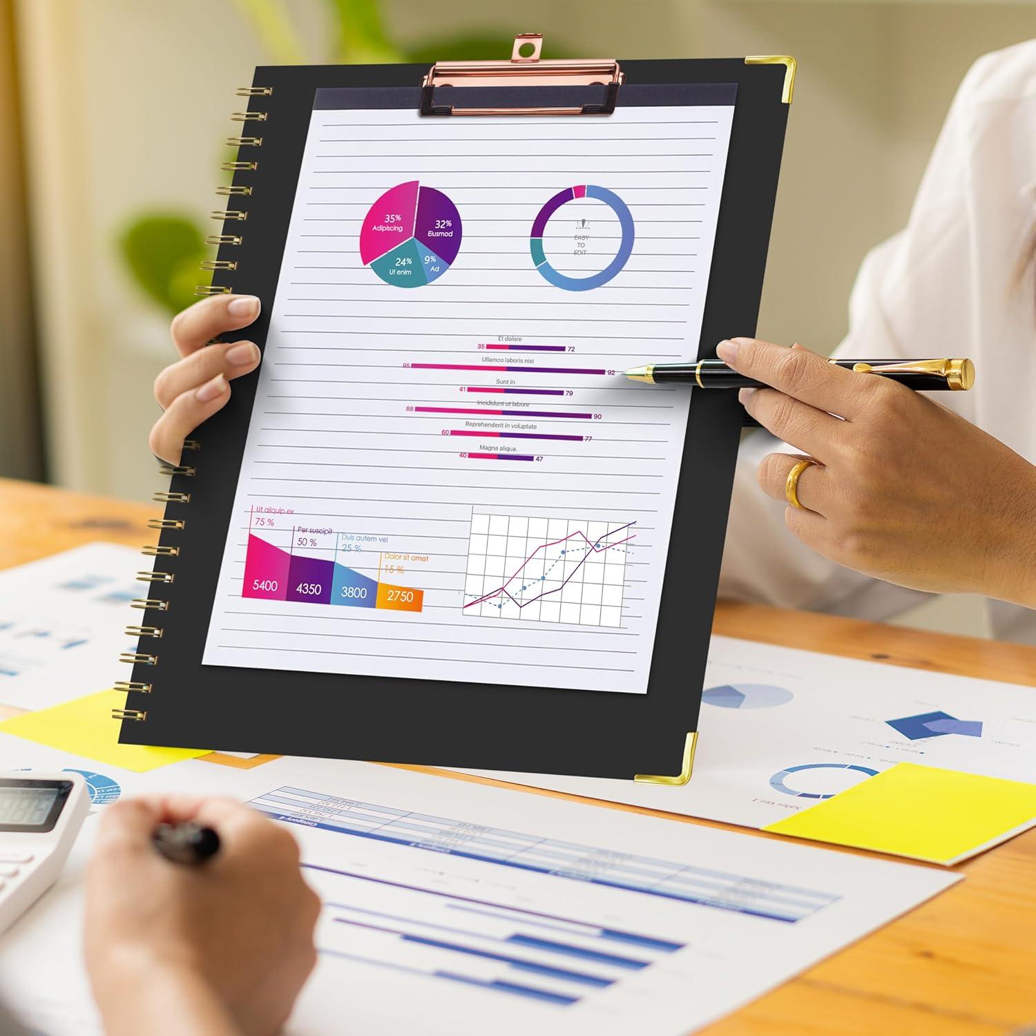 Carpeta con Portapapeles HAUTOCO A4 Refillable 5 Divisores Negro