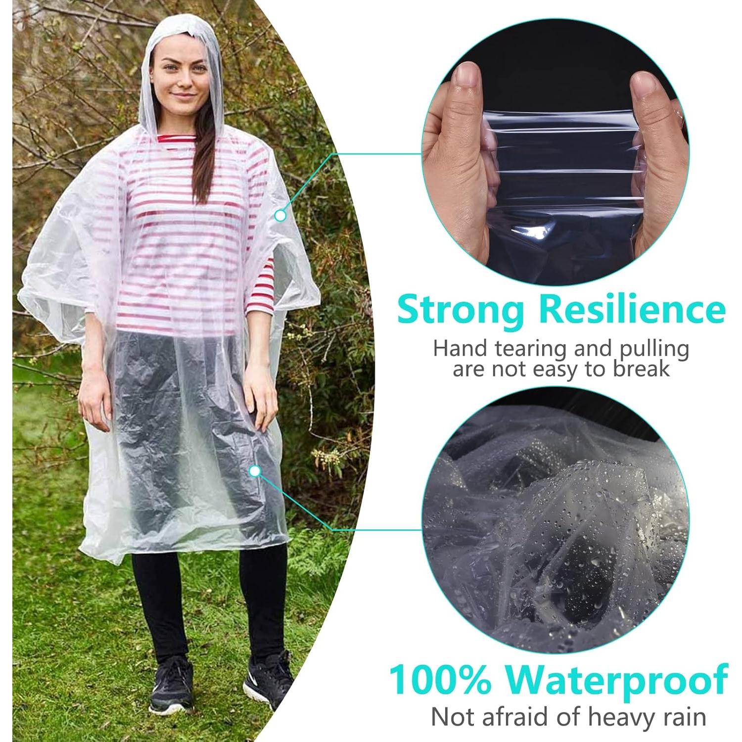 Ponchos de Lluvia Desechables HouSou - Paquete de 10 Colores