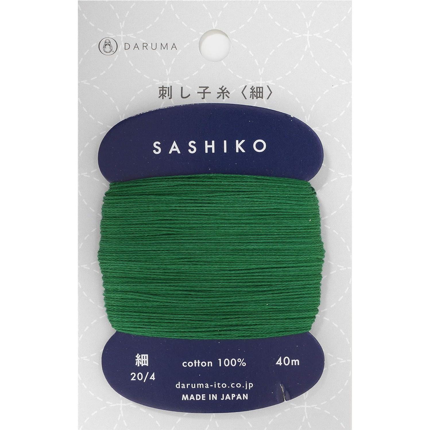 Hilo Sashiko Delgado 40m Algodón Verde Menta Yokota