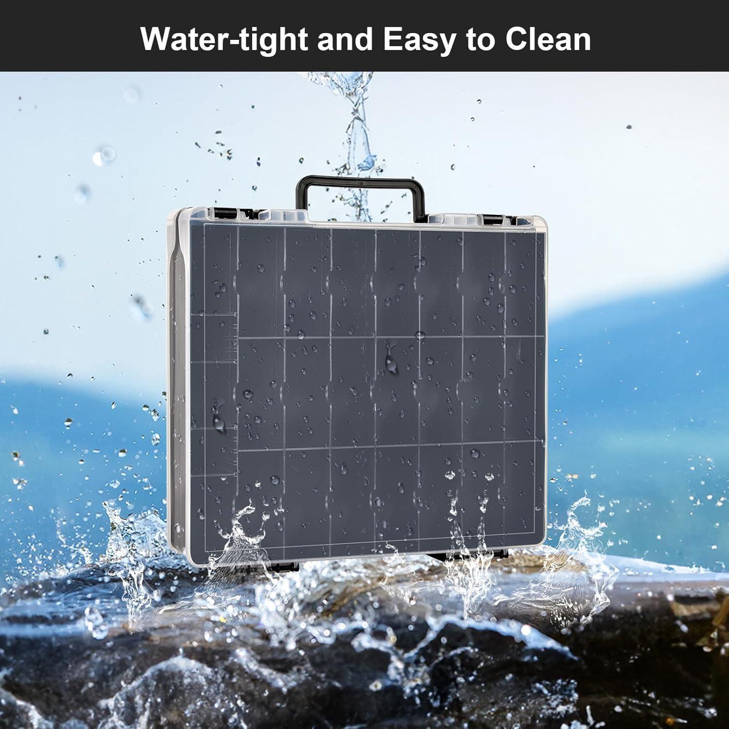 Double-Sided Sewing Box for Bobbins with 48 Grids, Portable Plastic Organizer for Hot Wheels Cars, Embroidery Floss, Diamond Art, Crafts, Small Toys (Case Only)-Black