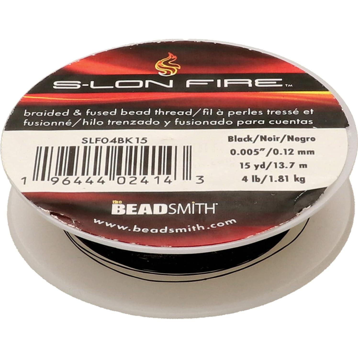Hilo de cuentas S-Lon Fire The Beadsmith 4lb 15yds Negro